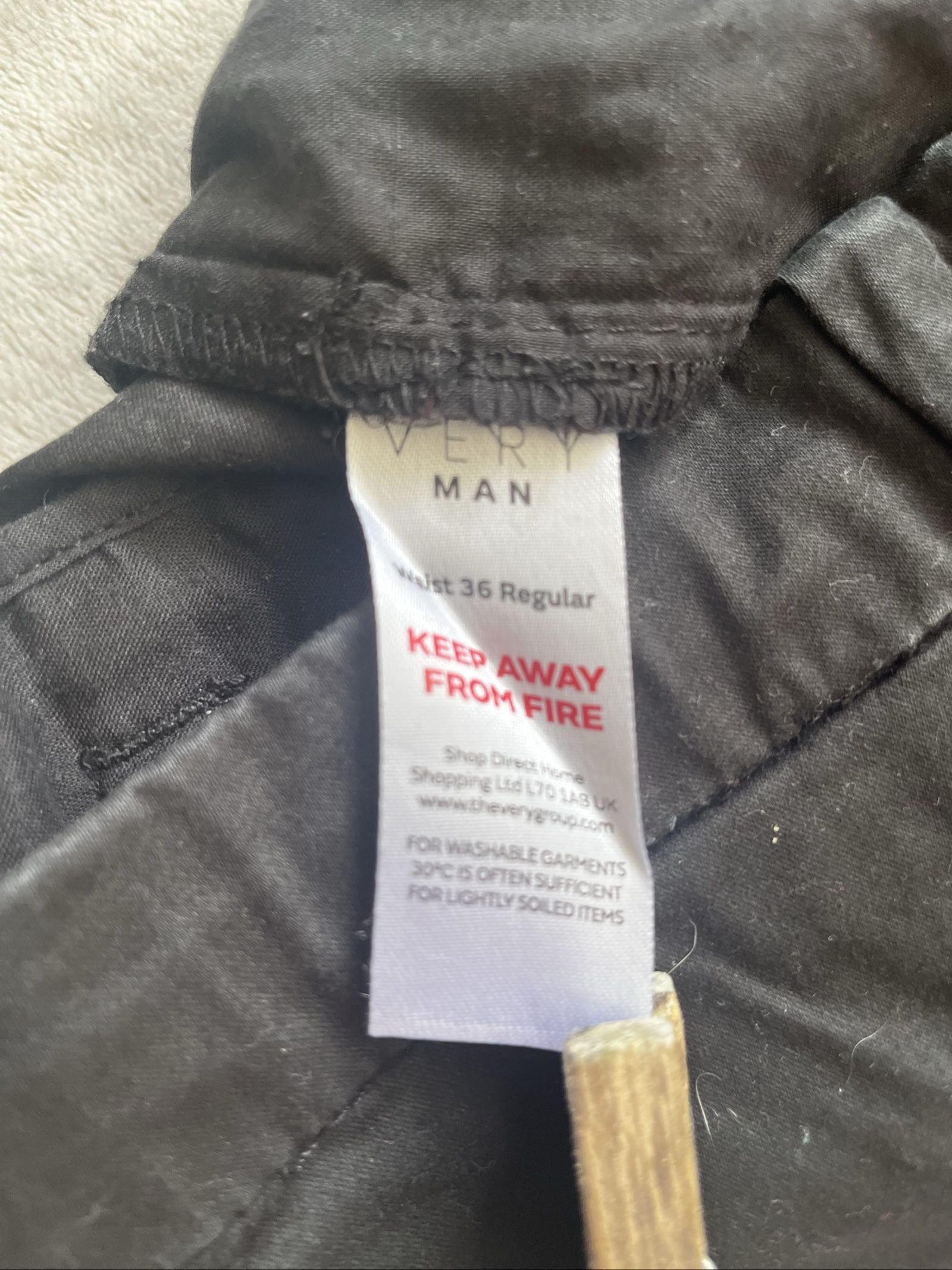 Very Man Black Cotton Chinos Waist 36 Regular image 5