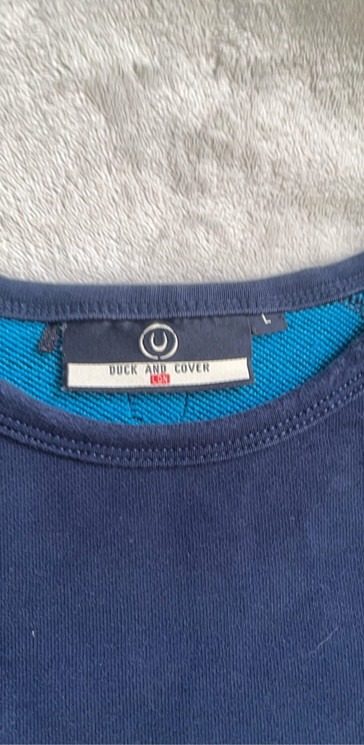 Duck and Cover Navy Blue Crew Neck Sweatshirt Large Men image 3