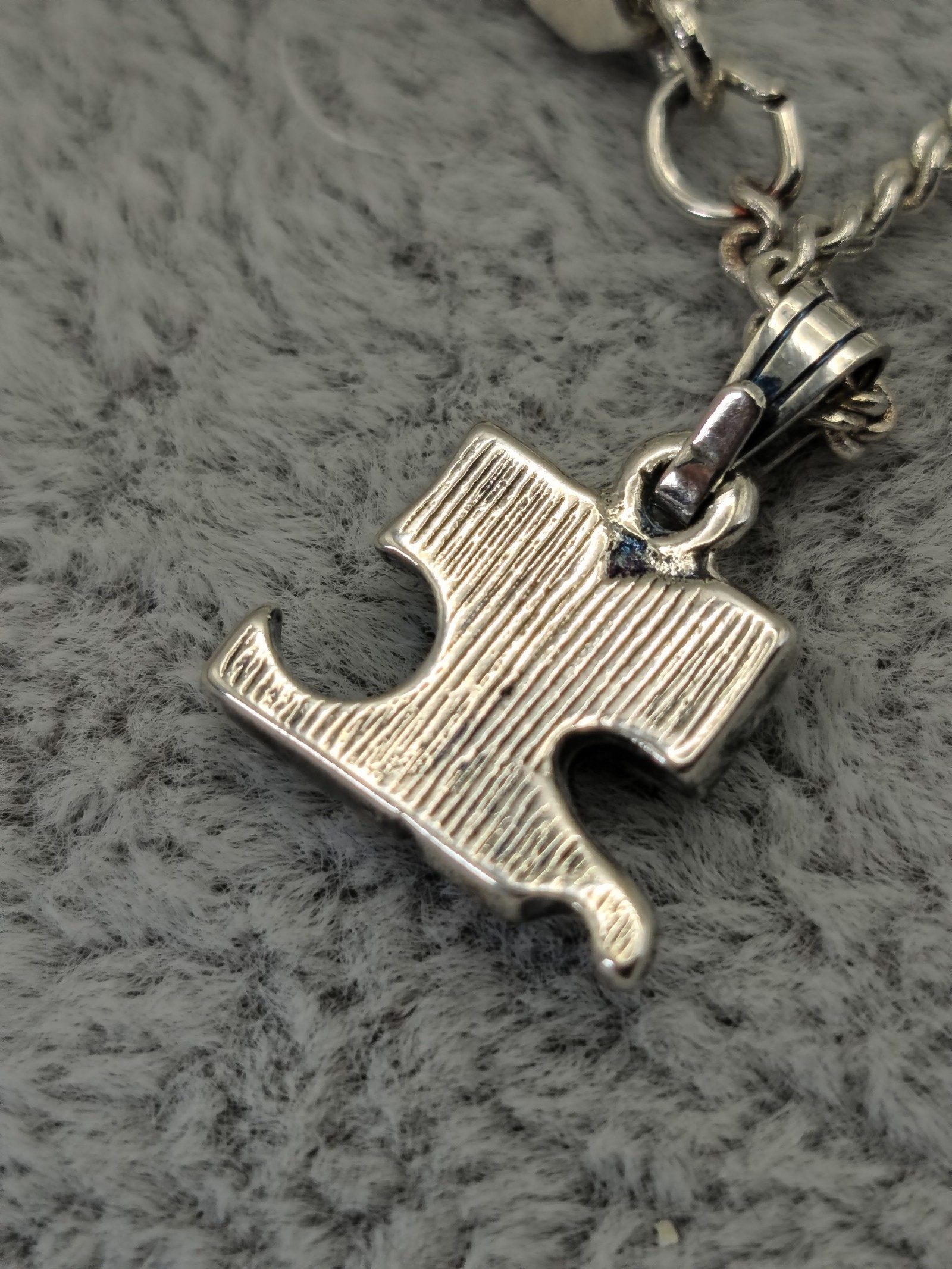 Courrèges Silver Logo Charm Necklace Unisex image 5