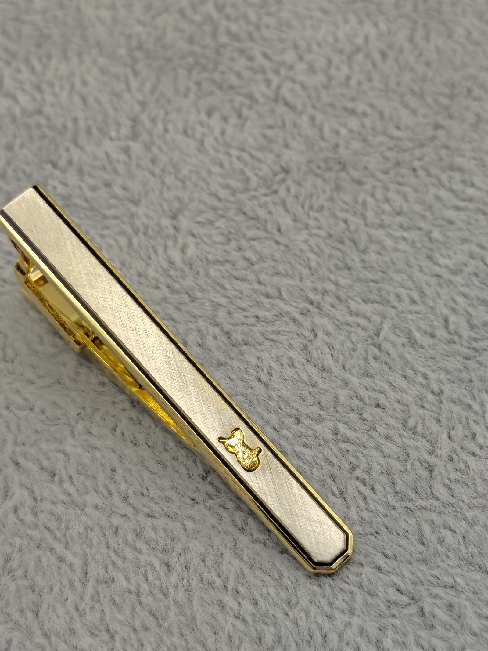 Celine Gold & Silver Tie Clip & Cufflinks Set image 4