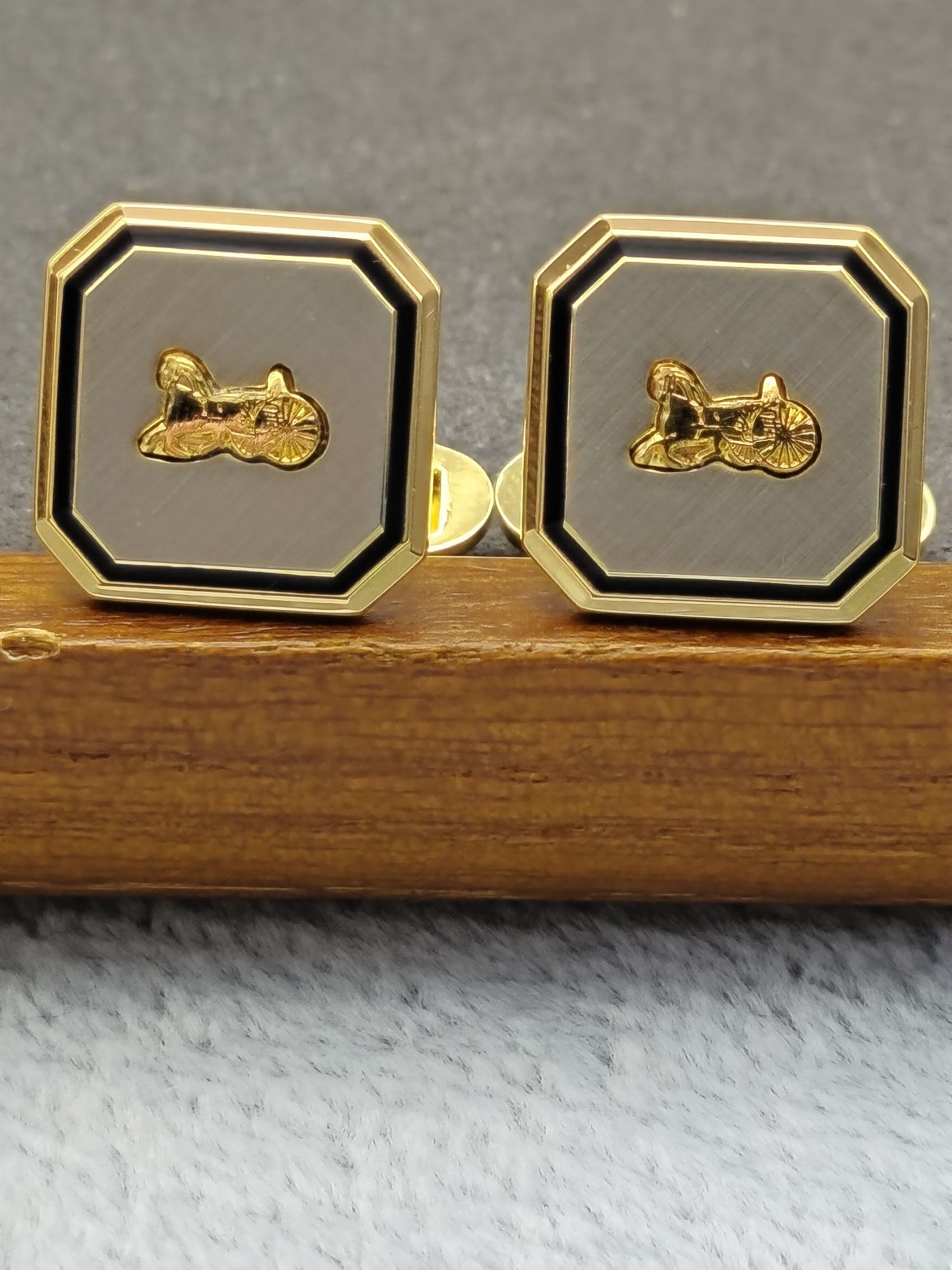 Celine Gold & Silver Tie Clip & Cufflinks Set image 7