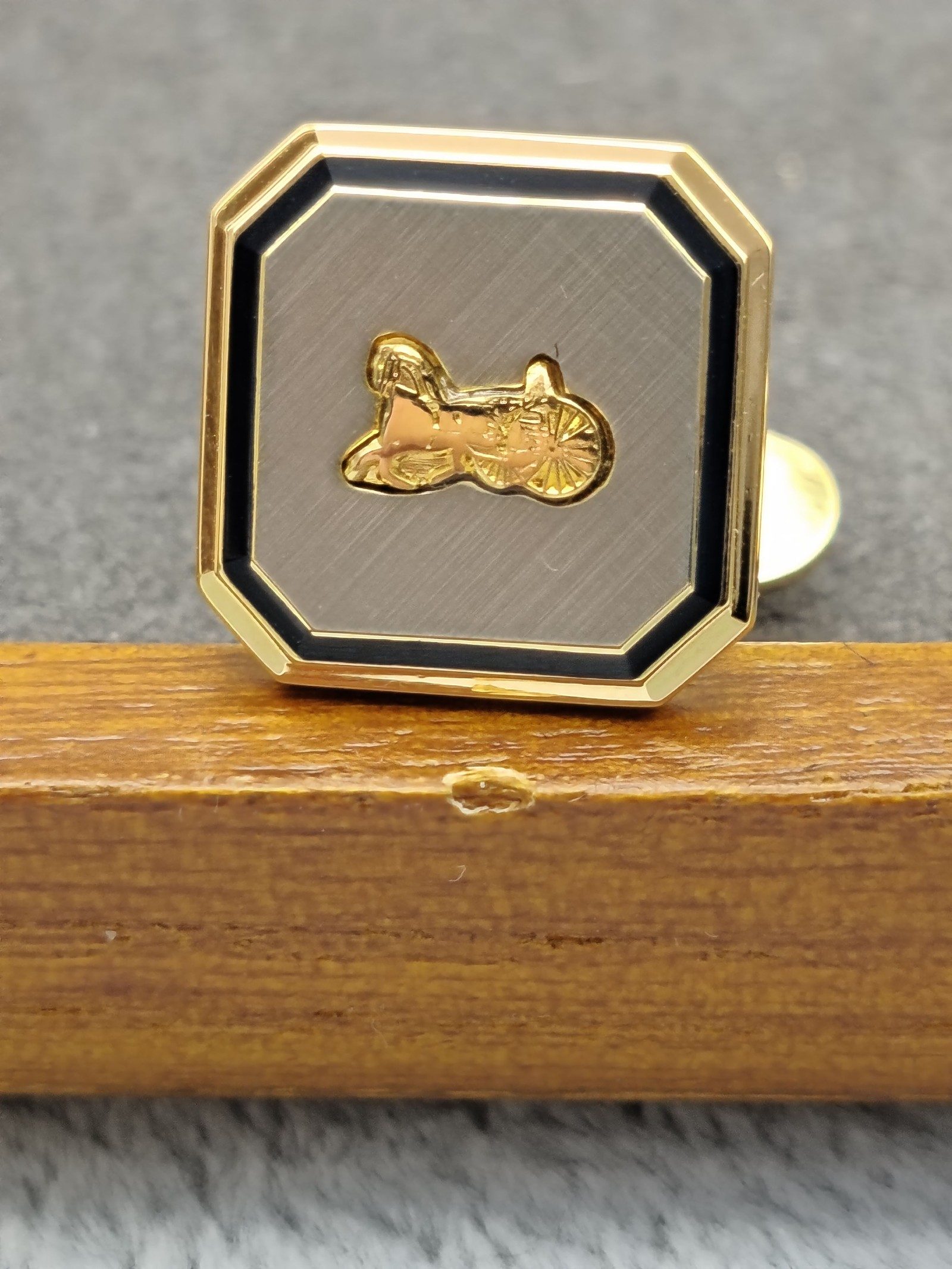 Celine Gold & Silver Tie Clip & Cufflinks Set image 9