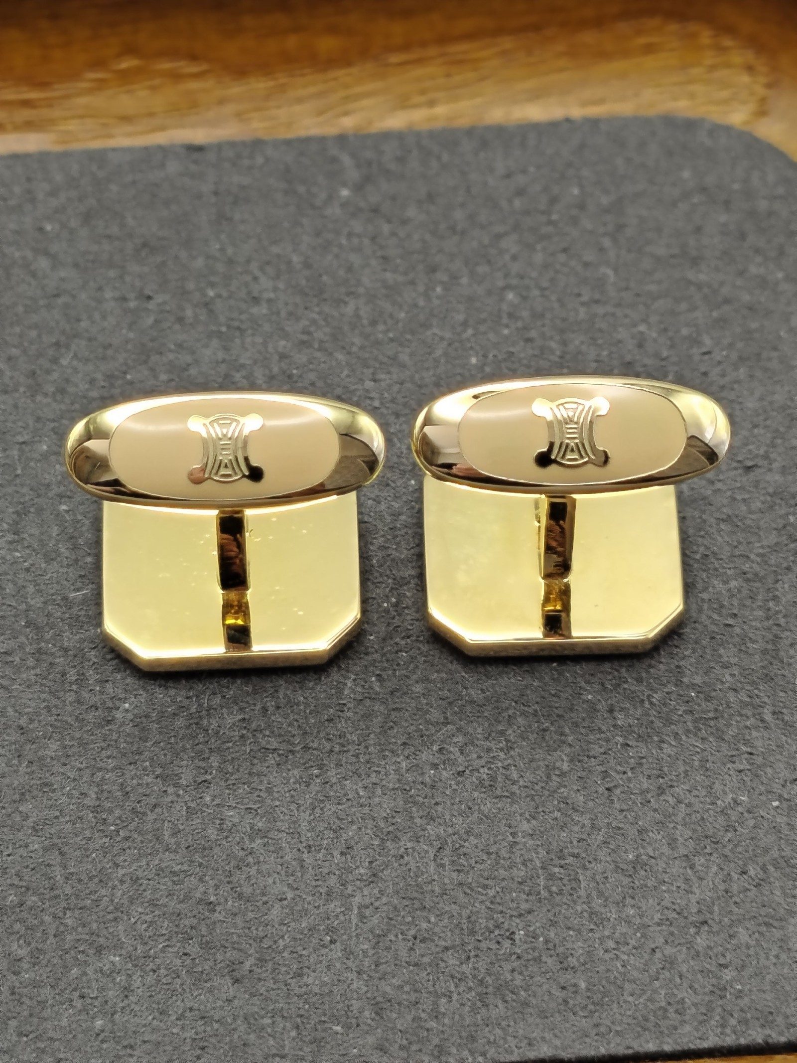 Celine Gold & Silver Tie Clip & Cufflinks Set image 10