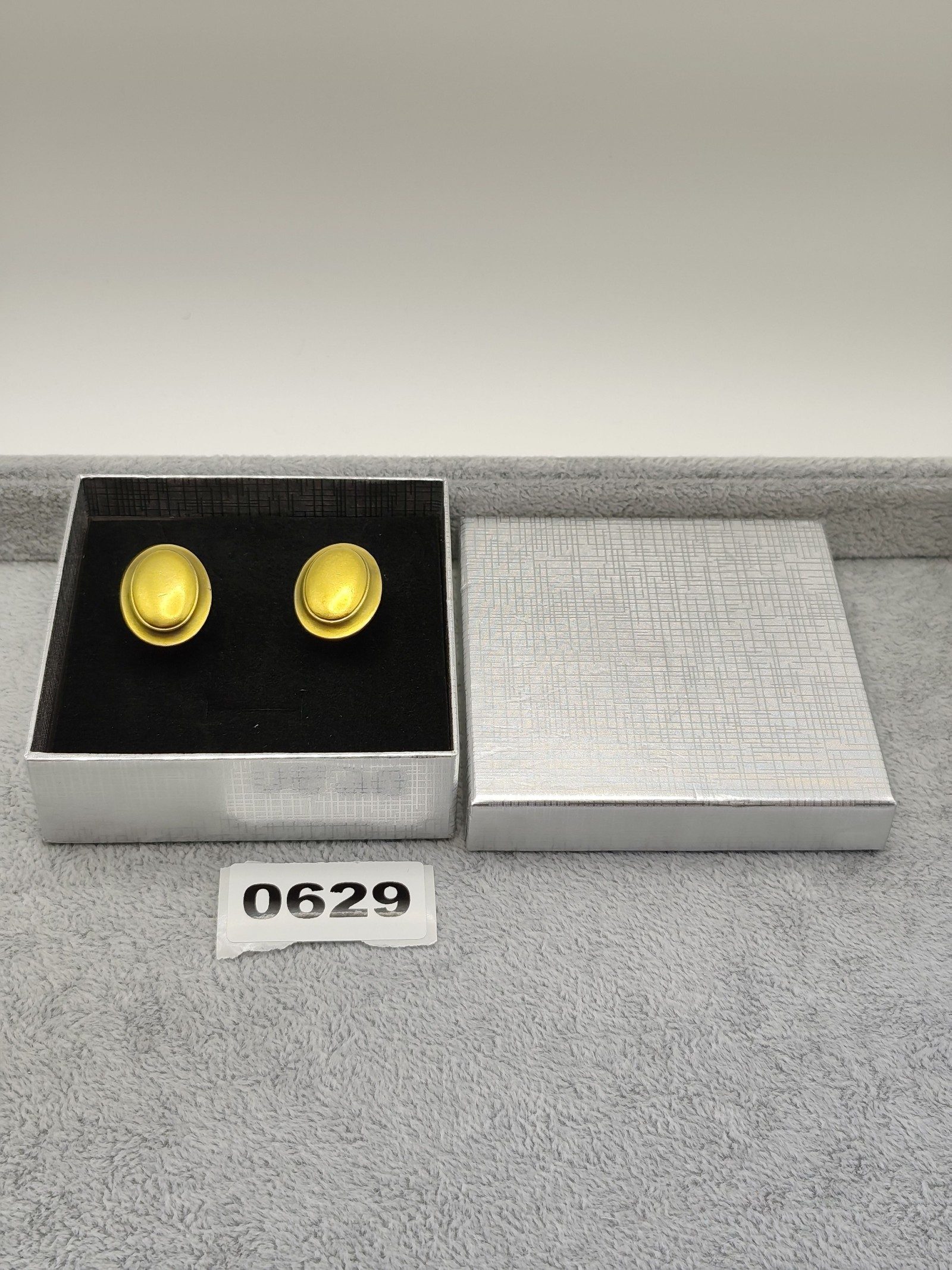 Yves Saint Laurent Gold Tone Oval Clip-On Earrings
