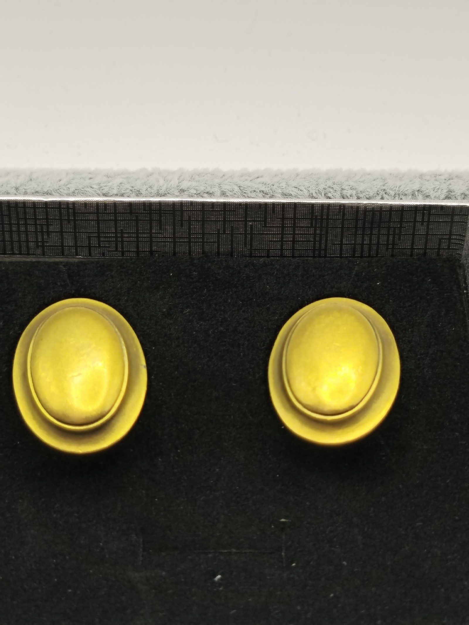 Yves Saint Laurent Gold Tone Oval Clip-On Earrings image 2