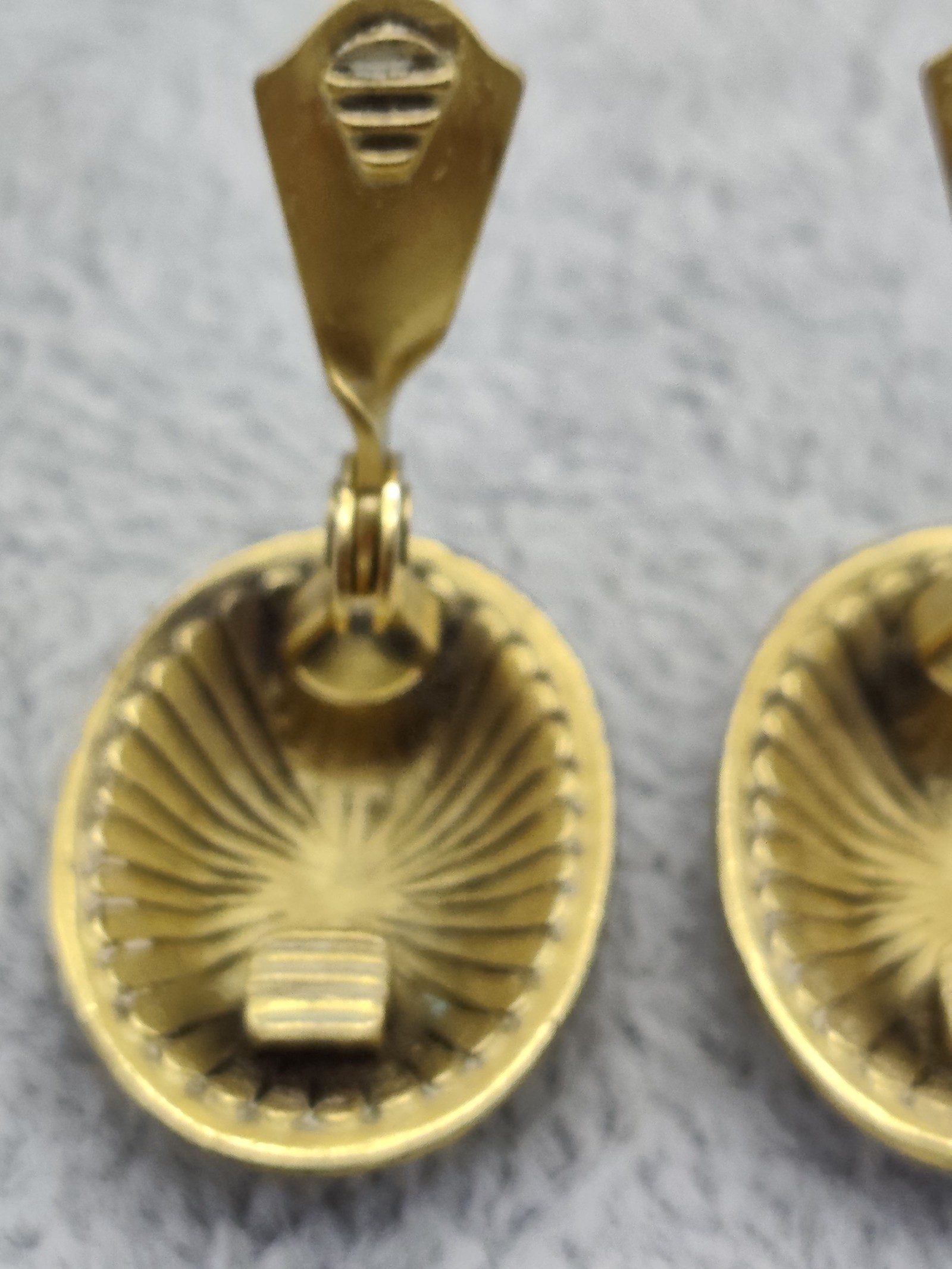 Yves Saint Laurent Gold Tone Oval Clip-On Earrings image 7