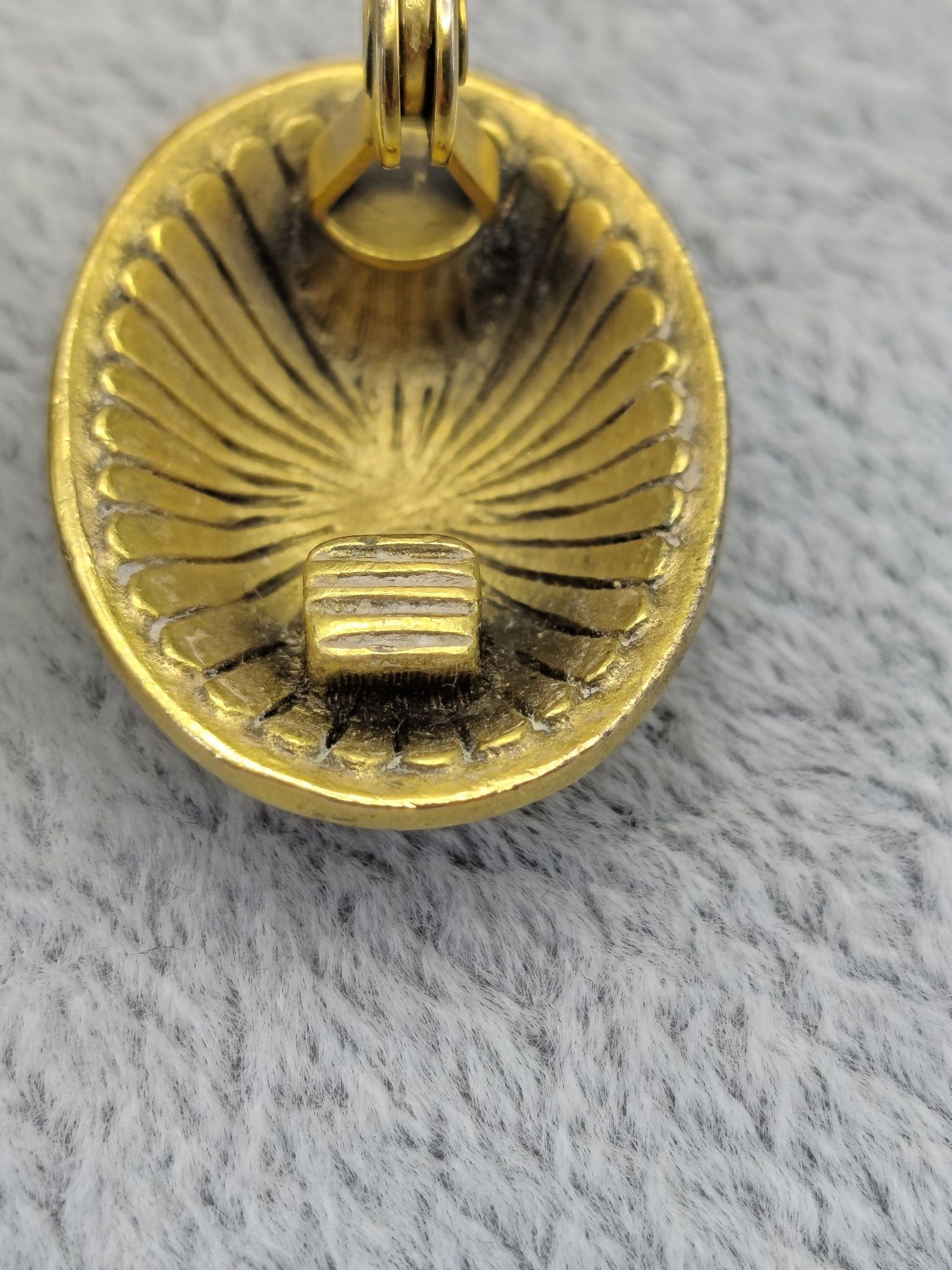 Yves Saint Laurent Gold Tone Oval Clip-On Earrings image 8