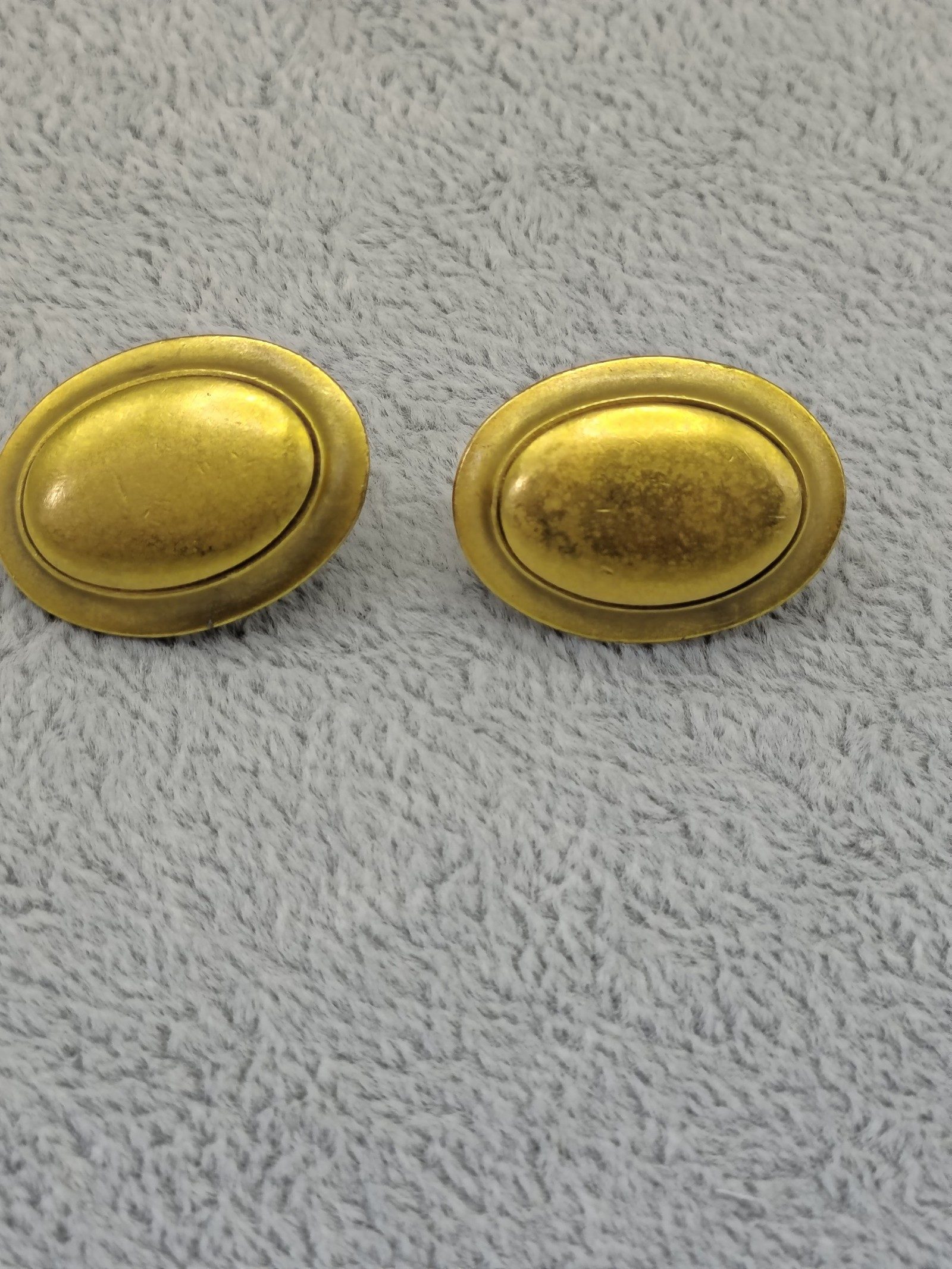 Yves Saint Laurent Gold Tone Oval Clip-On Earrings image 9