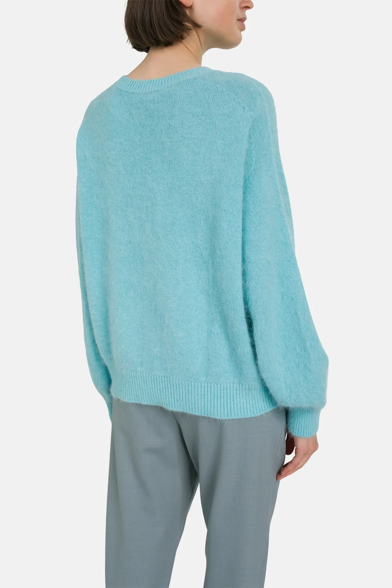 New Roberto Collina Light Blue Angora Knit Sweater Jumper Size L image 3