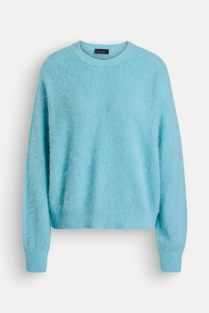 New Roberto Collina Light Blue Angora Knit Sweater Jumper Size L