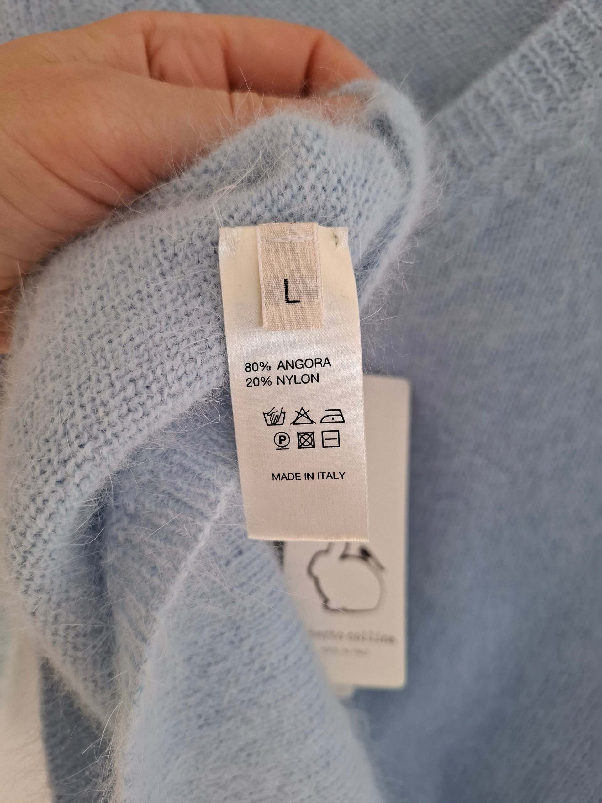 New Roberto Collina Light Blue Angora Knit Sweater Jumper Size L image 10