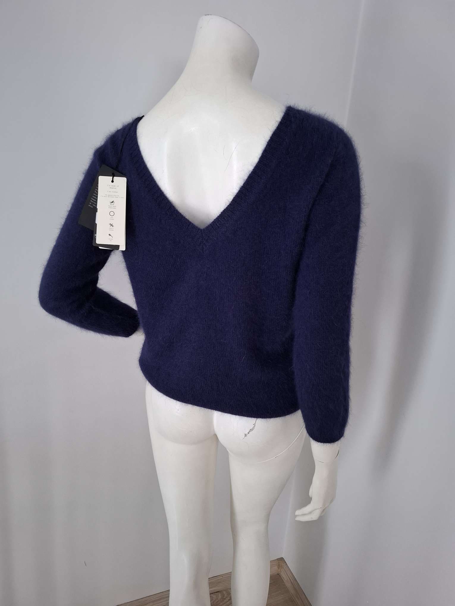New Roberto Collina Navy Blue Angora Knit Sweater Jumper Size S image 5