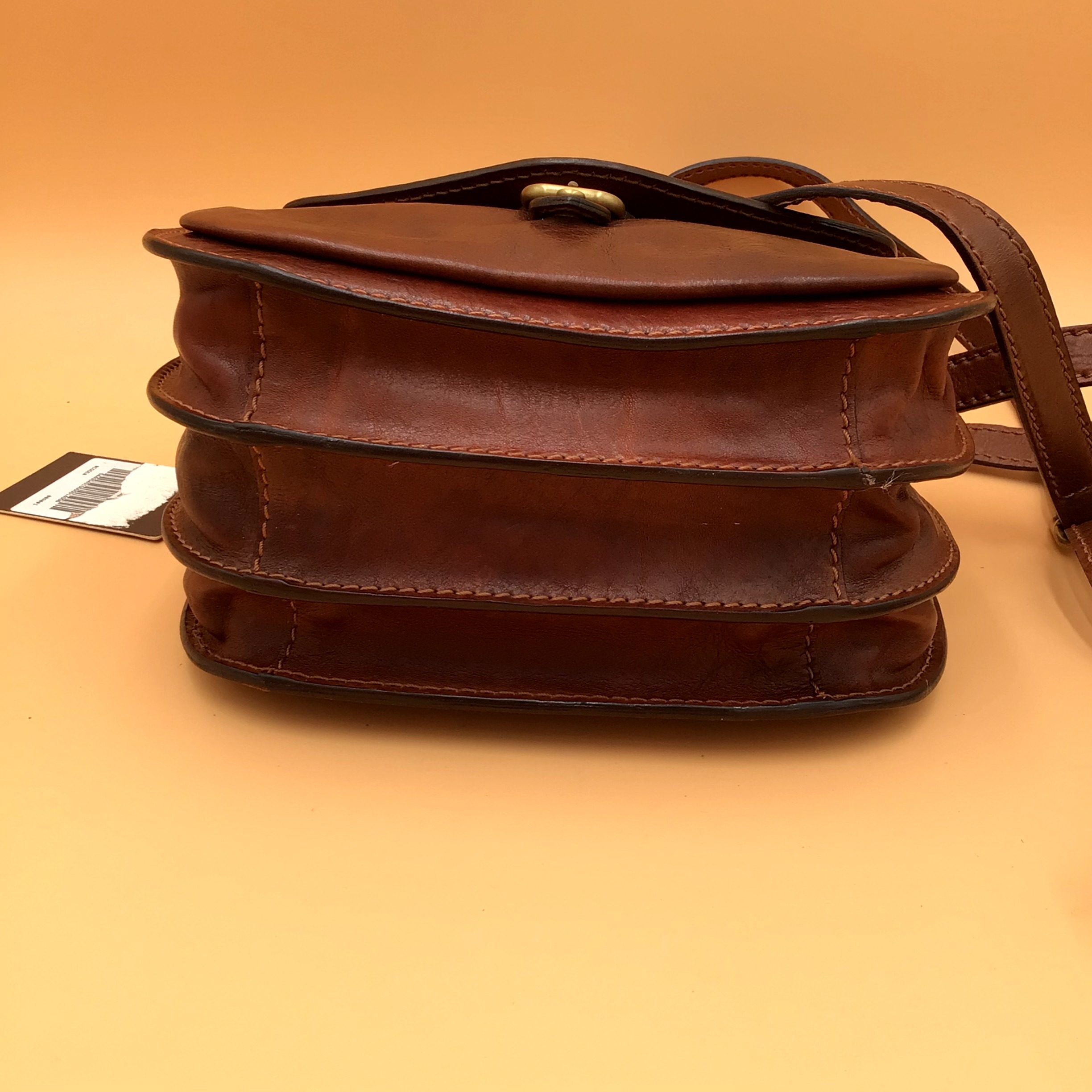 The Bridge Borsa a tracolla Vintage 1990 NUOVA pelle Marrone Made in Italy image 6