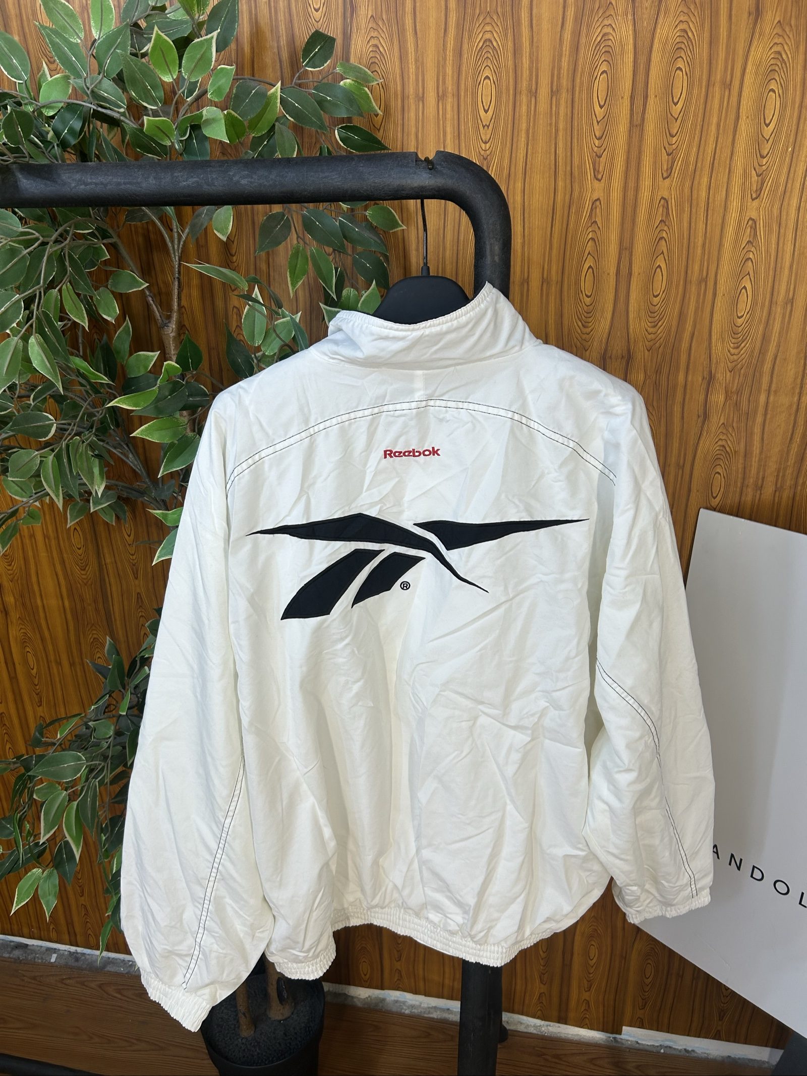 Reebok White Polyester Track Jacket Medium image 6
