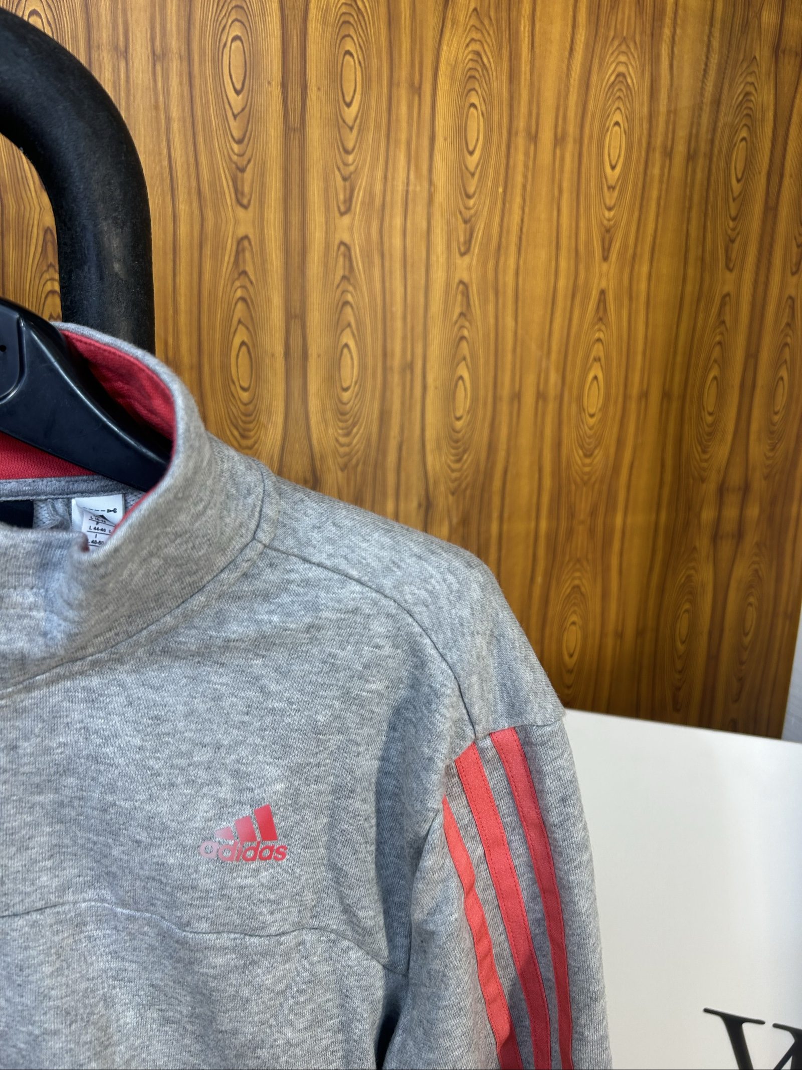 Adidas Grey & Pink Logo Track Jacket Large image 2