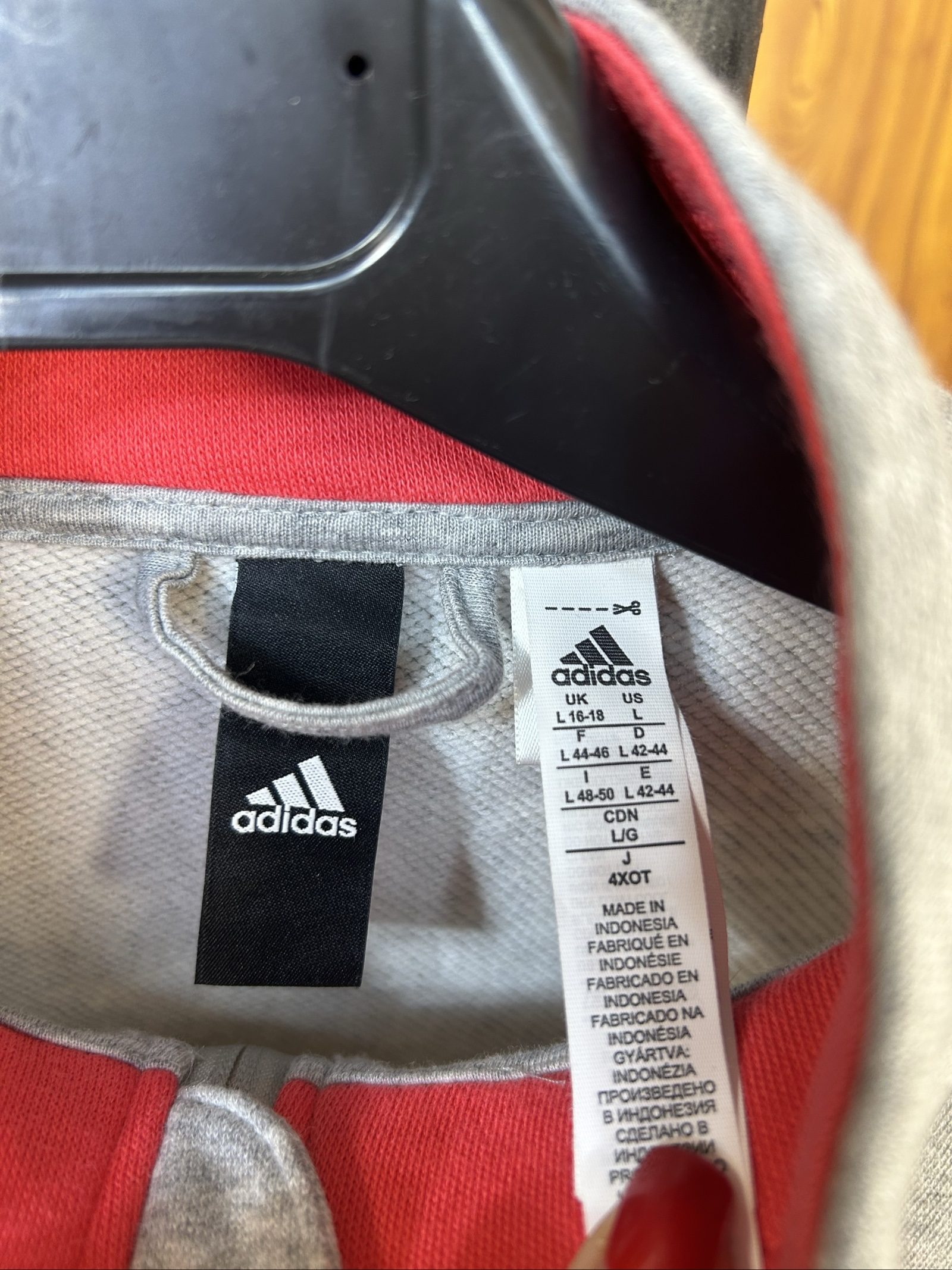 Adidas Grey & Pink Logo Track Jacket Large image 3
