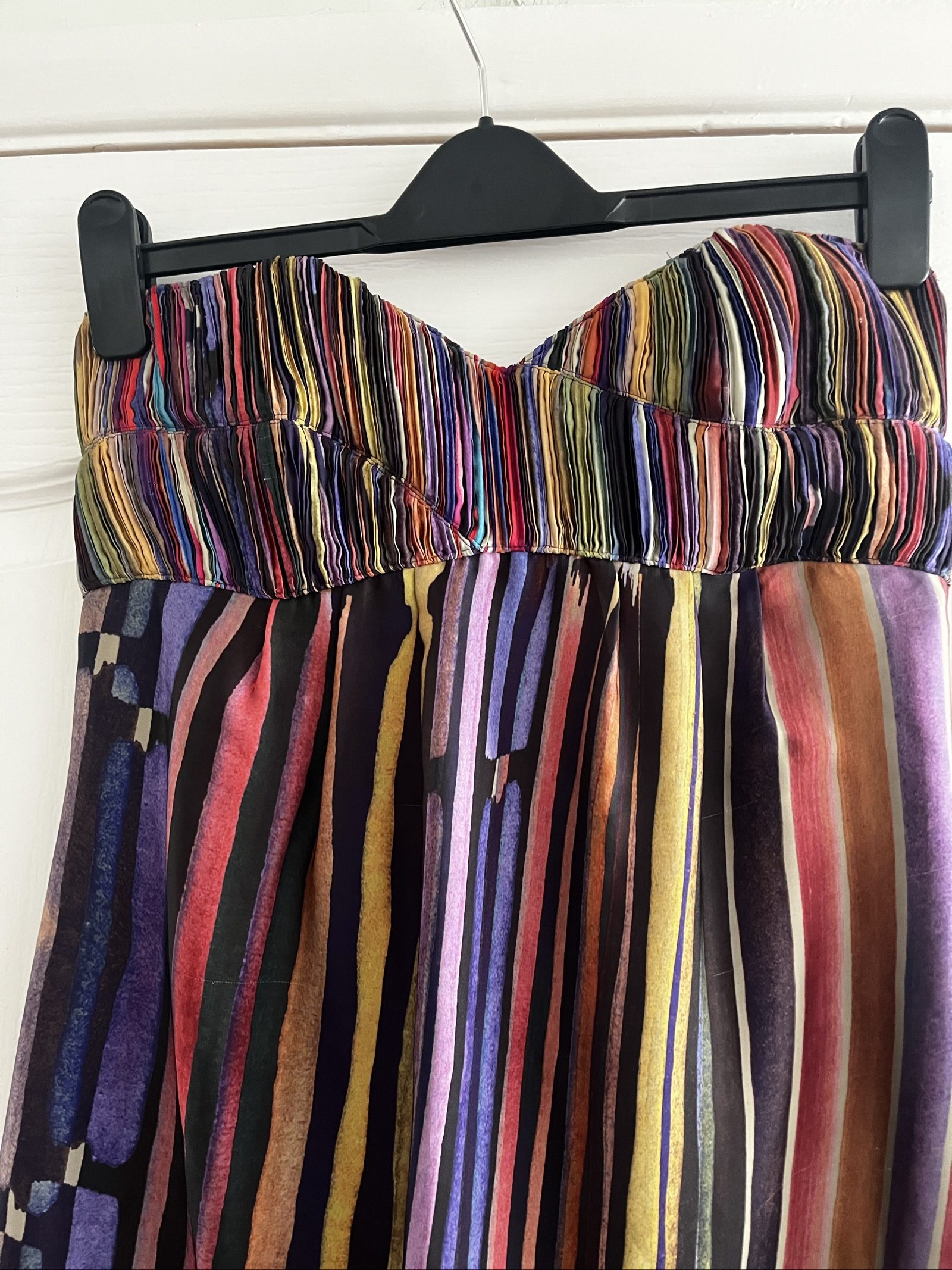 Ted Baker Multicolour Strapless Maxi Dress Size 12 Striped Pattern image 3