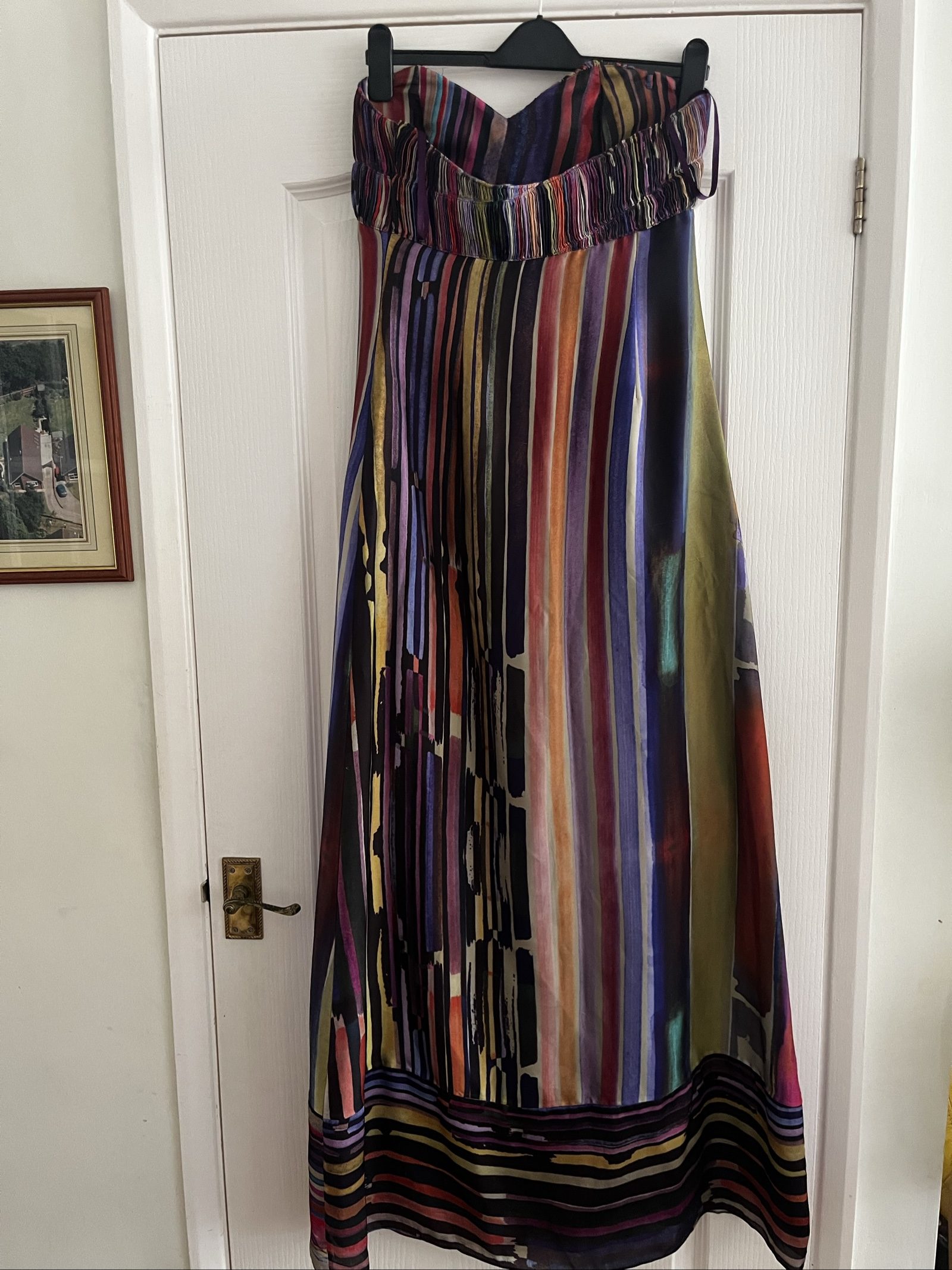 Ted Baker Multicolour Strapless Maxi Dress Size 12 Striped Pattern image 6