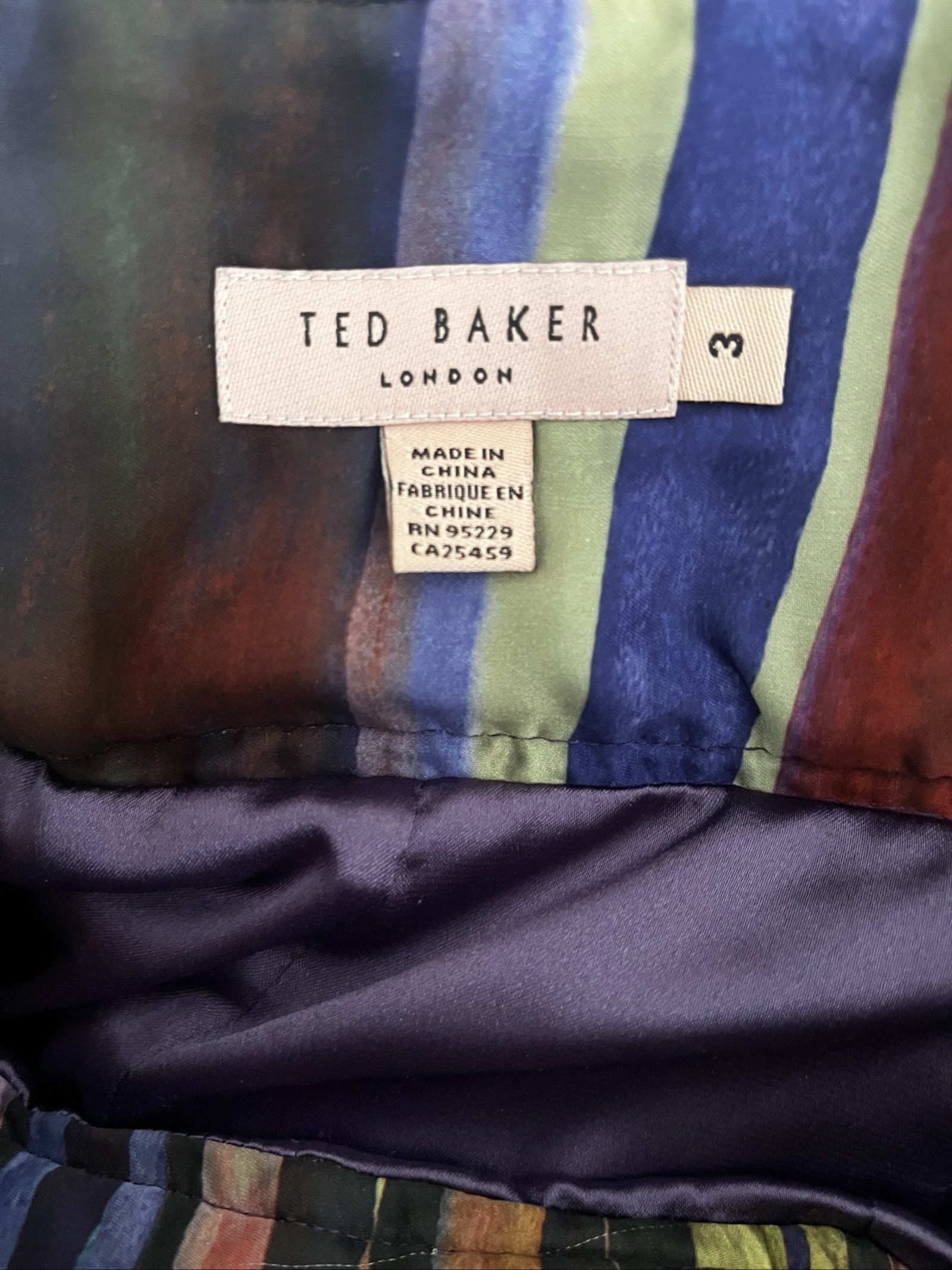 Ted Baker Multicolour Strapless Maxi Dress Size 12 Striped Pattern image 9
