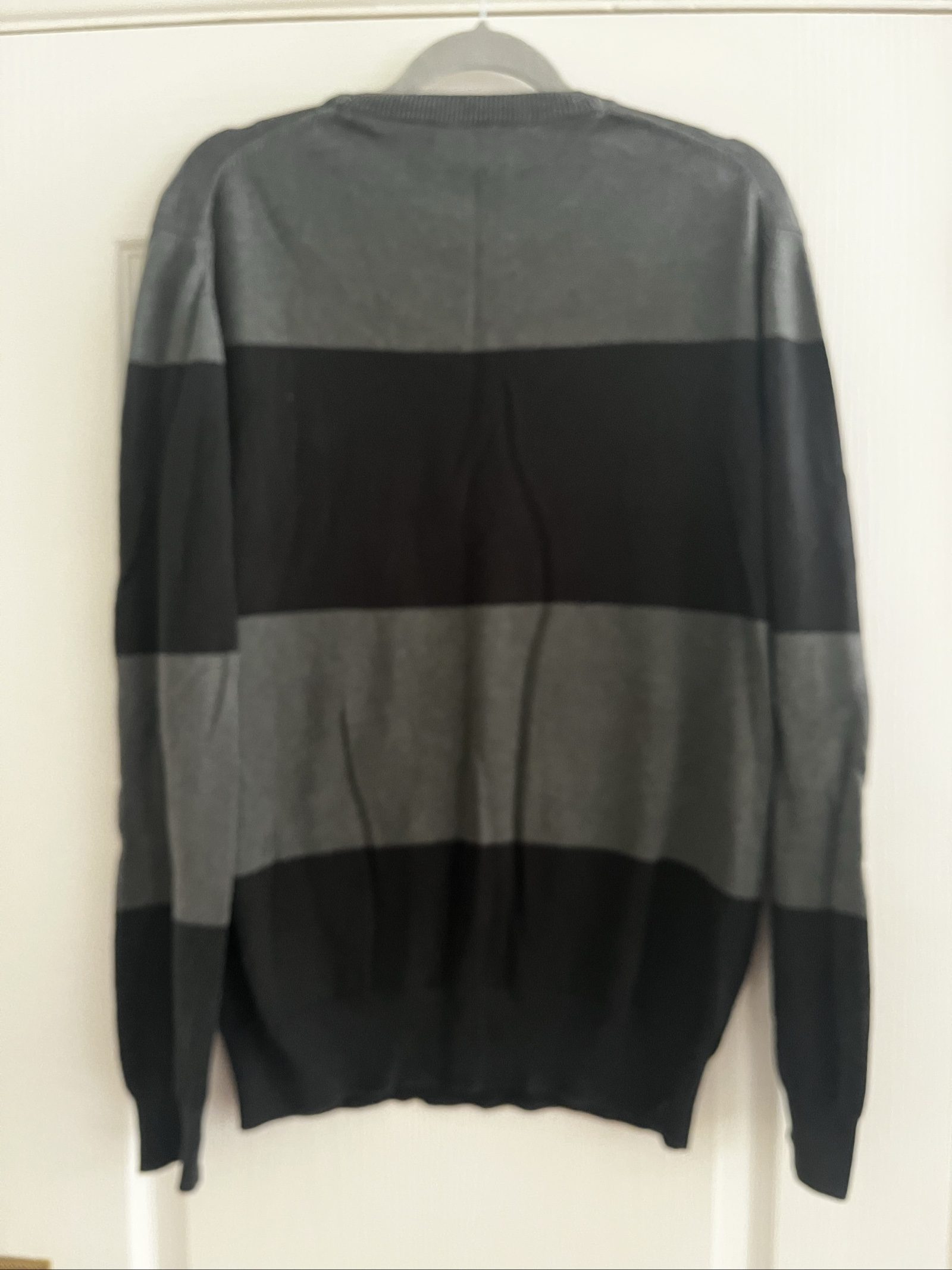 French Connection Men's Black & Grey Cotton Jumper Large image 4