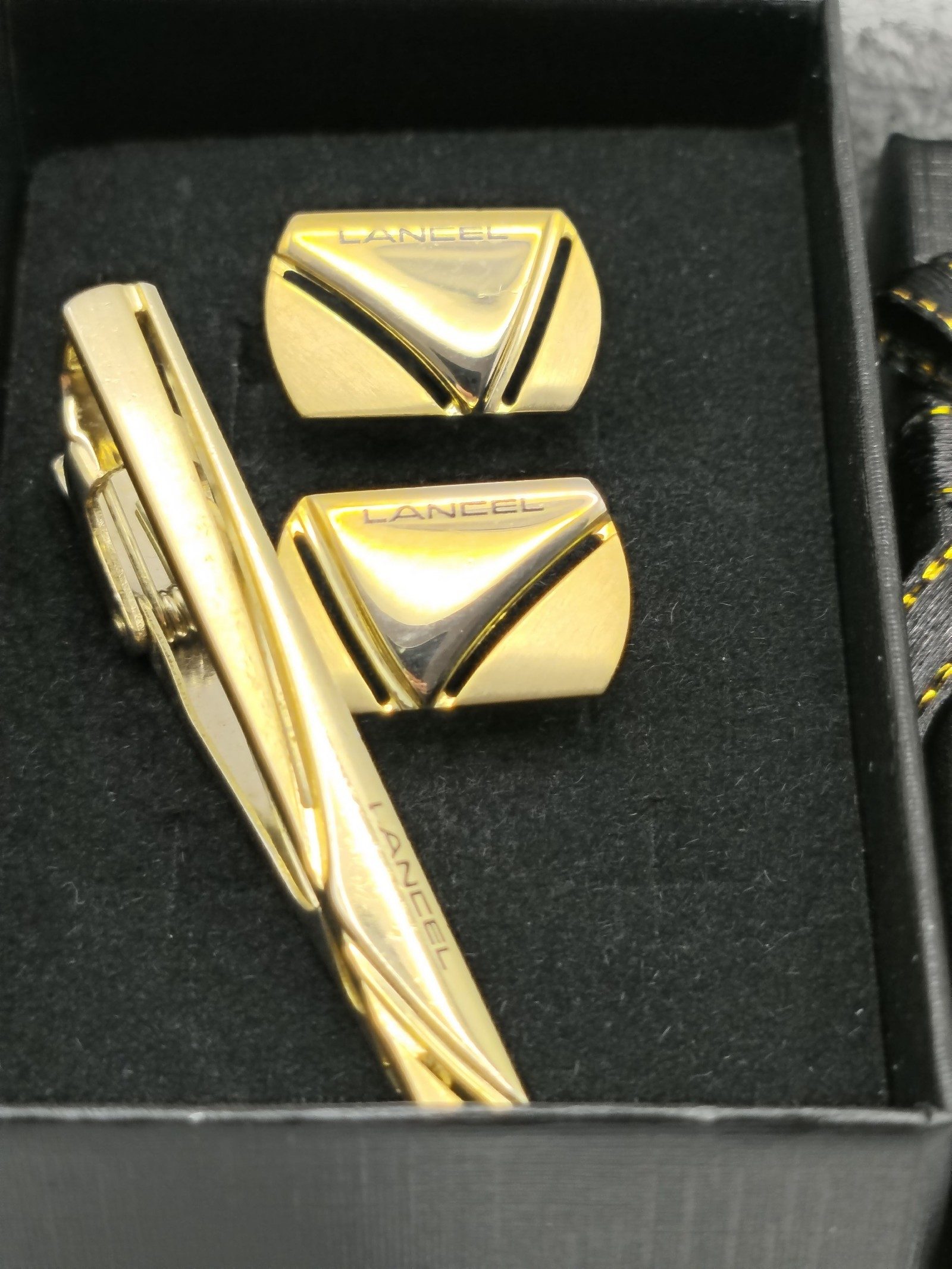 Lancel Gold-Tone Tie Clip & Cufflinks Set image 2