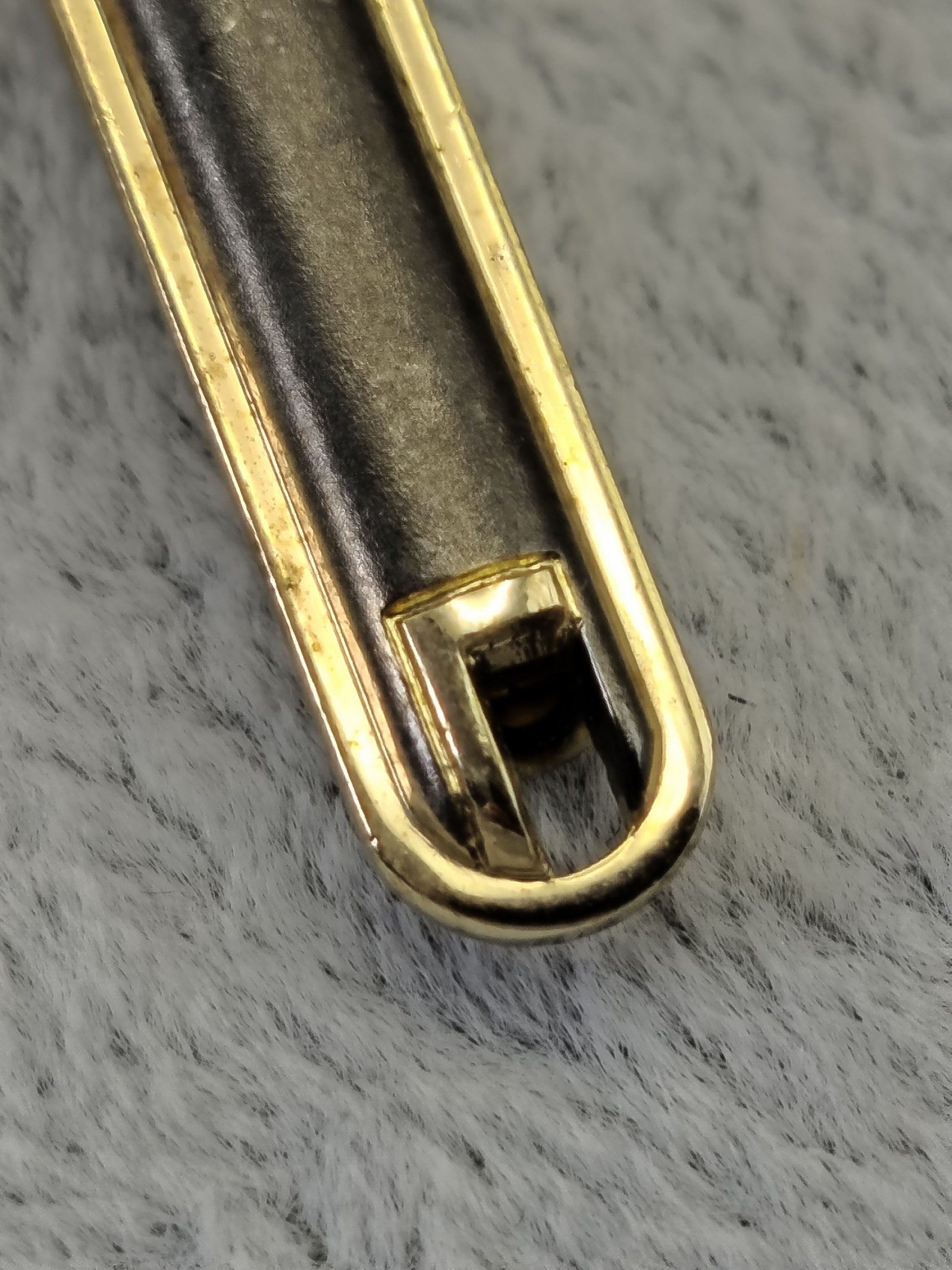 Lancel Vintage Gold & Black Oval Cufflinks & Tie Clip Set image 8