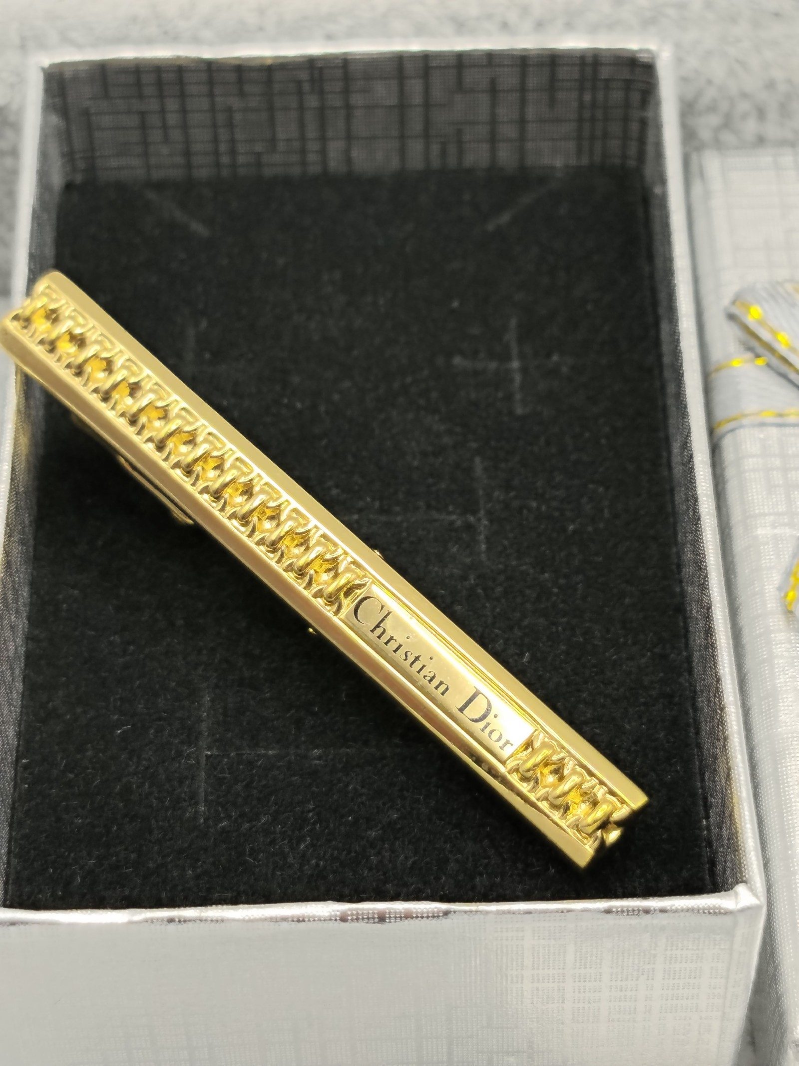 Christian Dior Gold Tone Tie Clip Bar image 2