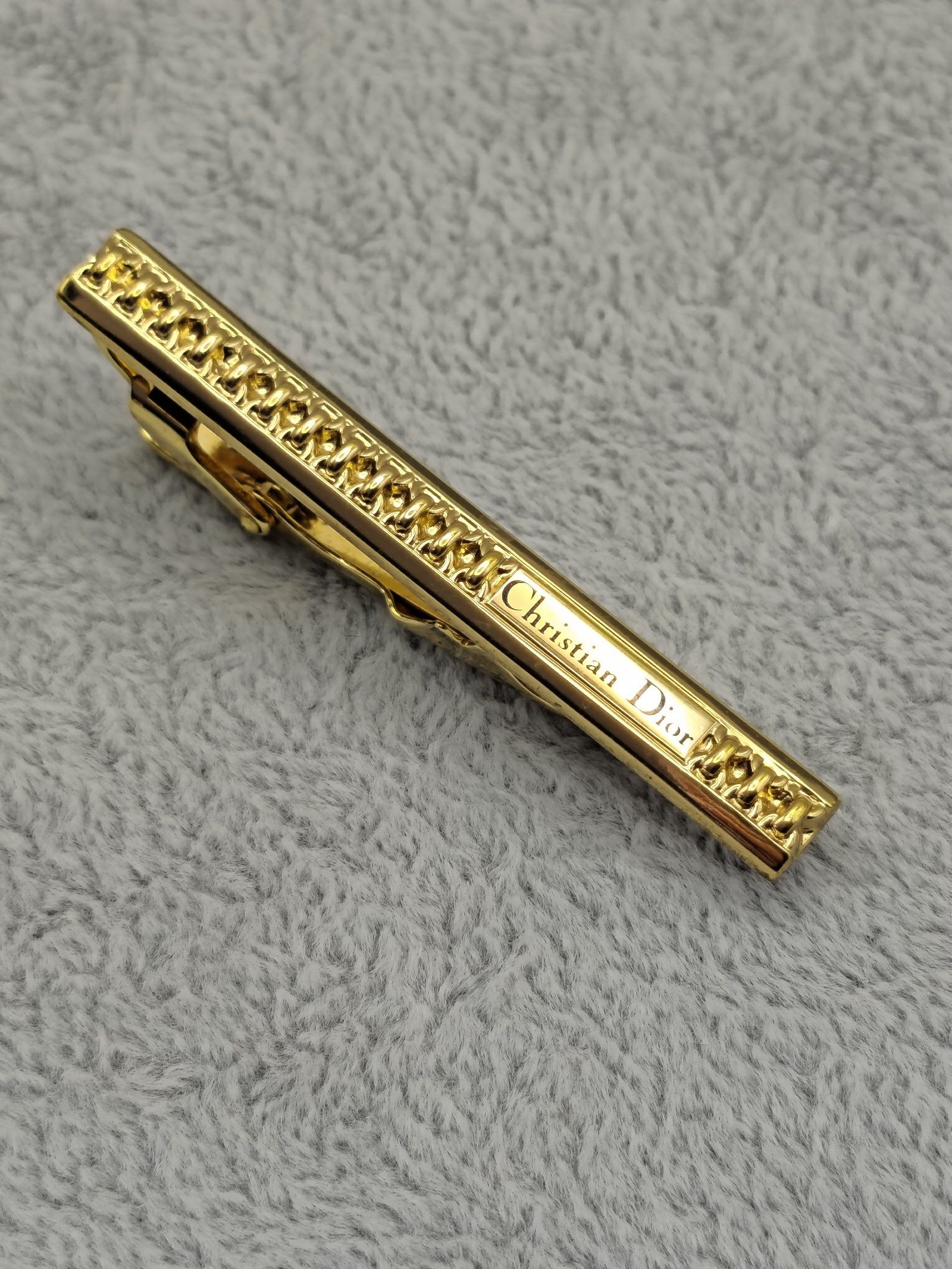 Christian Dior Gold Tone Tie Clip Bar image 3
