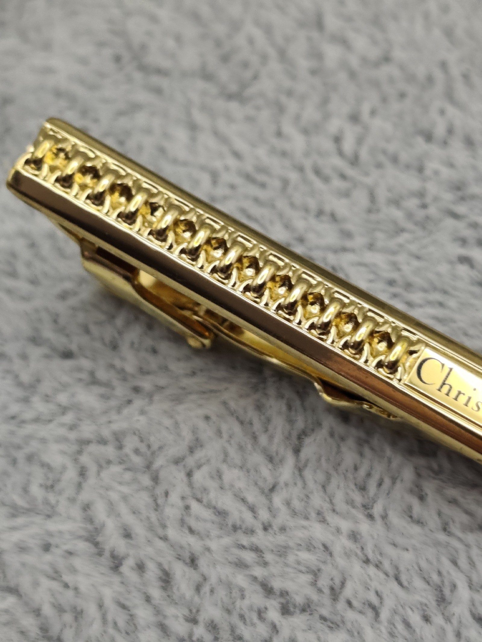 Christian Dior Gold Tone Tie Clip Bar image 6