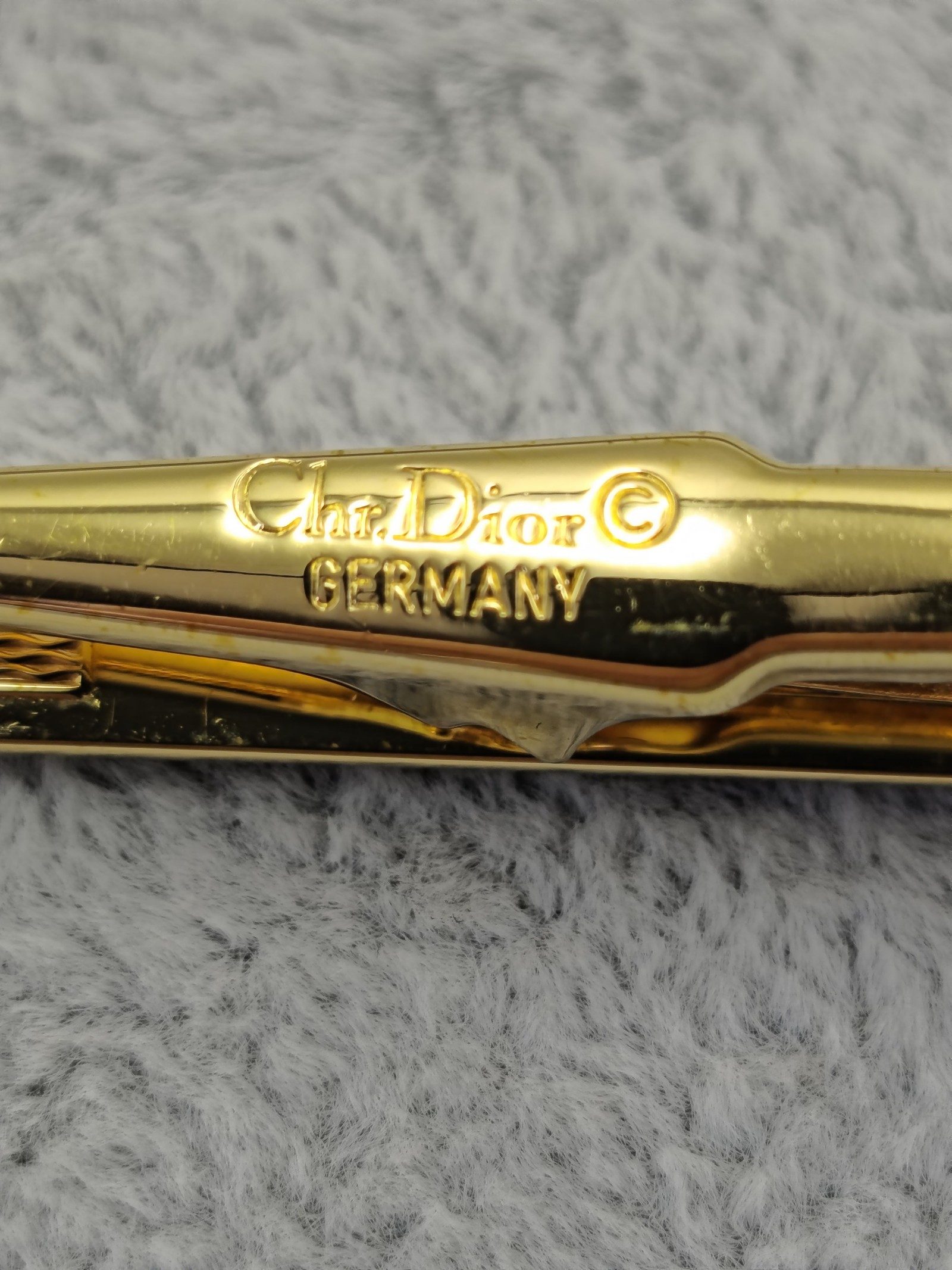 Christian Dior Gold Tone Tie Clip Bar image 7