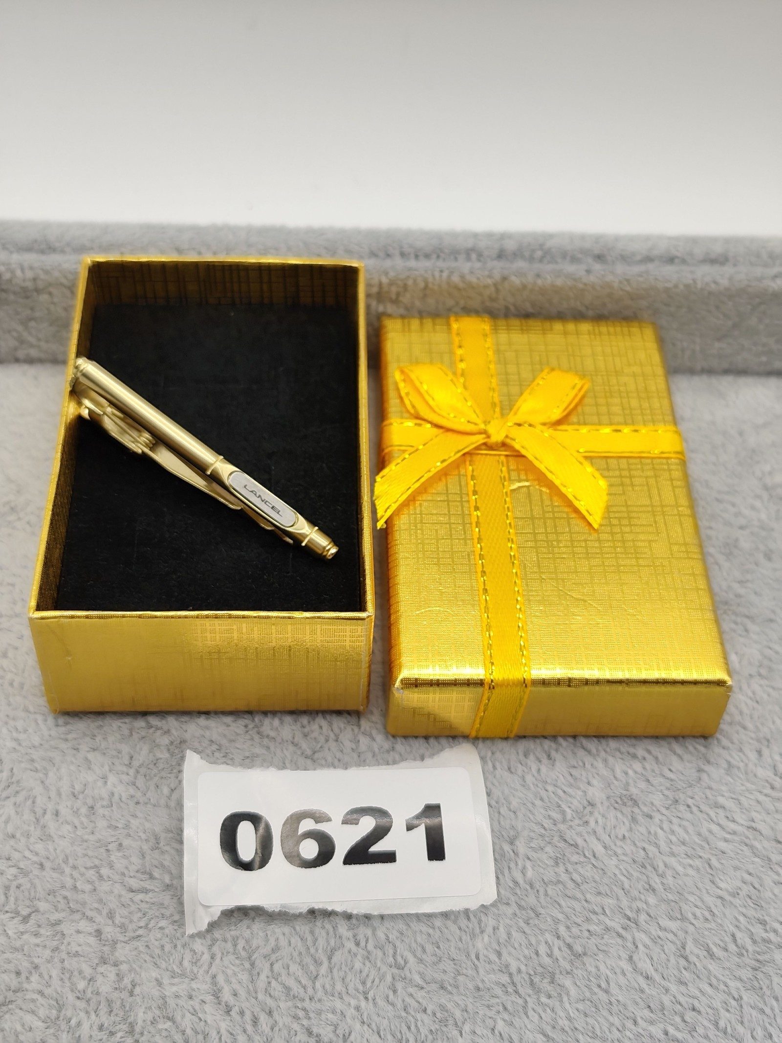 Lancel Gold Tone Metal Tie Clip with Gift Box