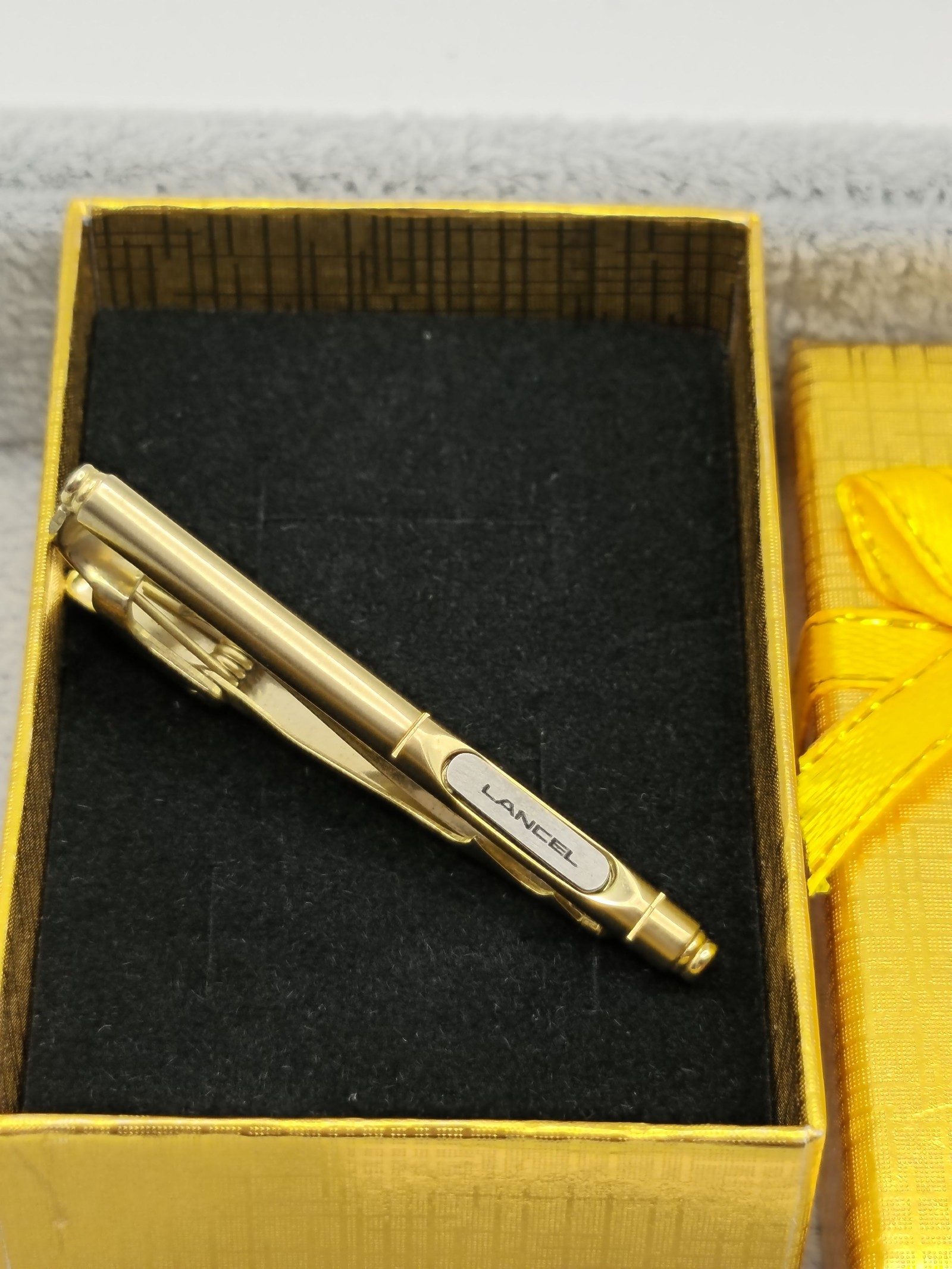 Lancel Gold Tone Metal Tie Clip with Gift Box image 2