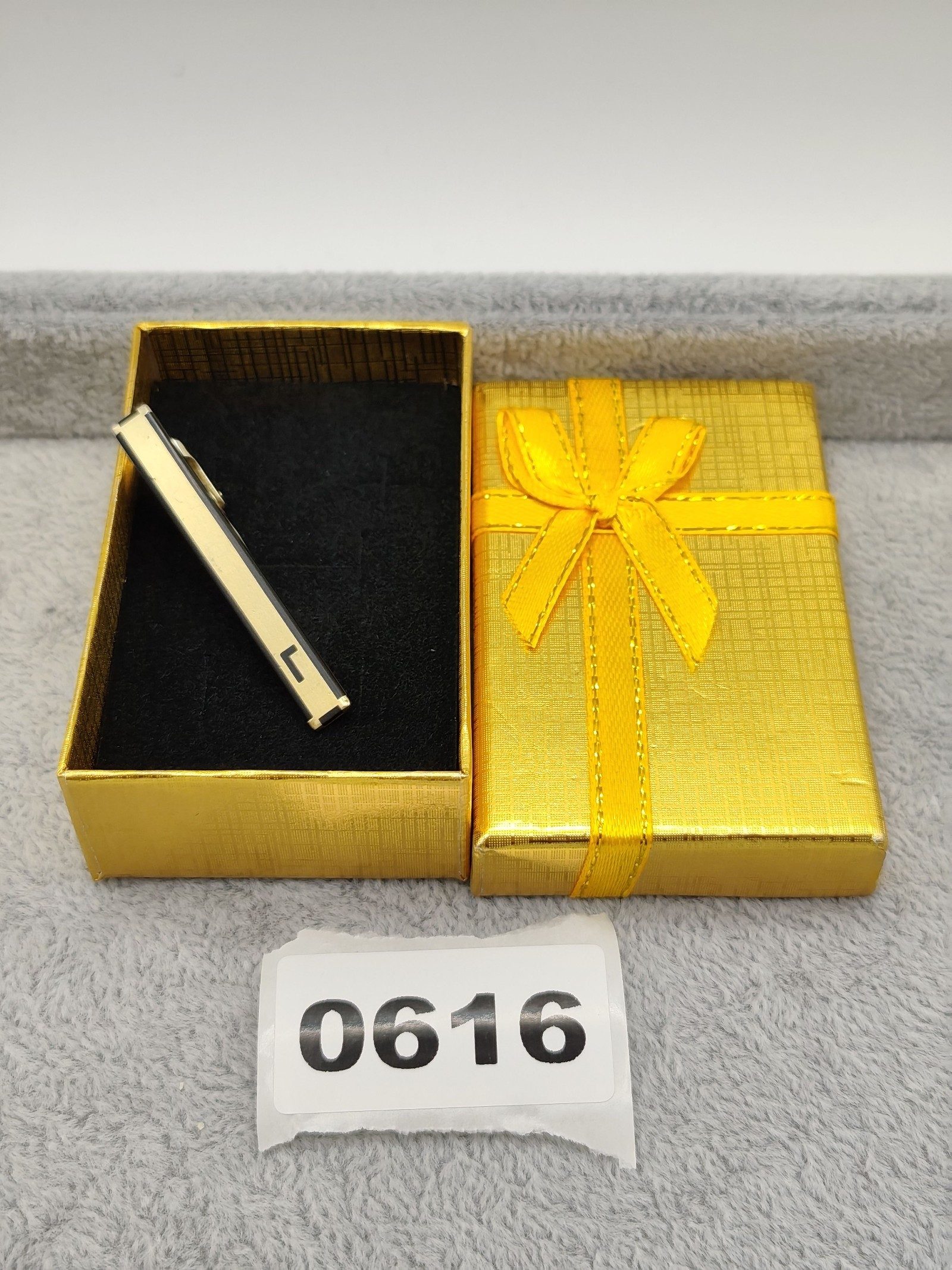Lancel Gold & Black Tie Bar Clip