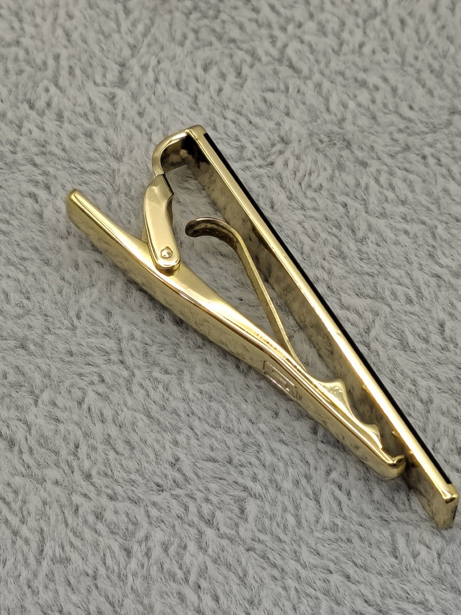 Lancel Gold & Black Tie Bar Clip image 5