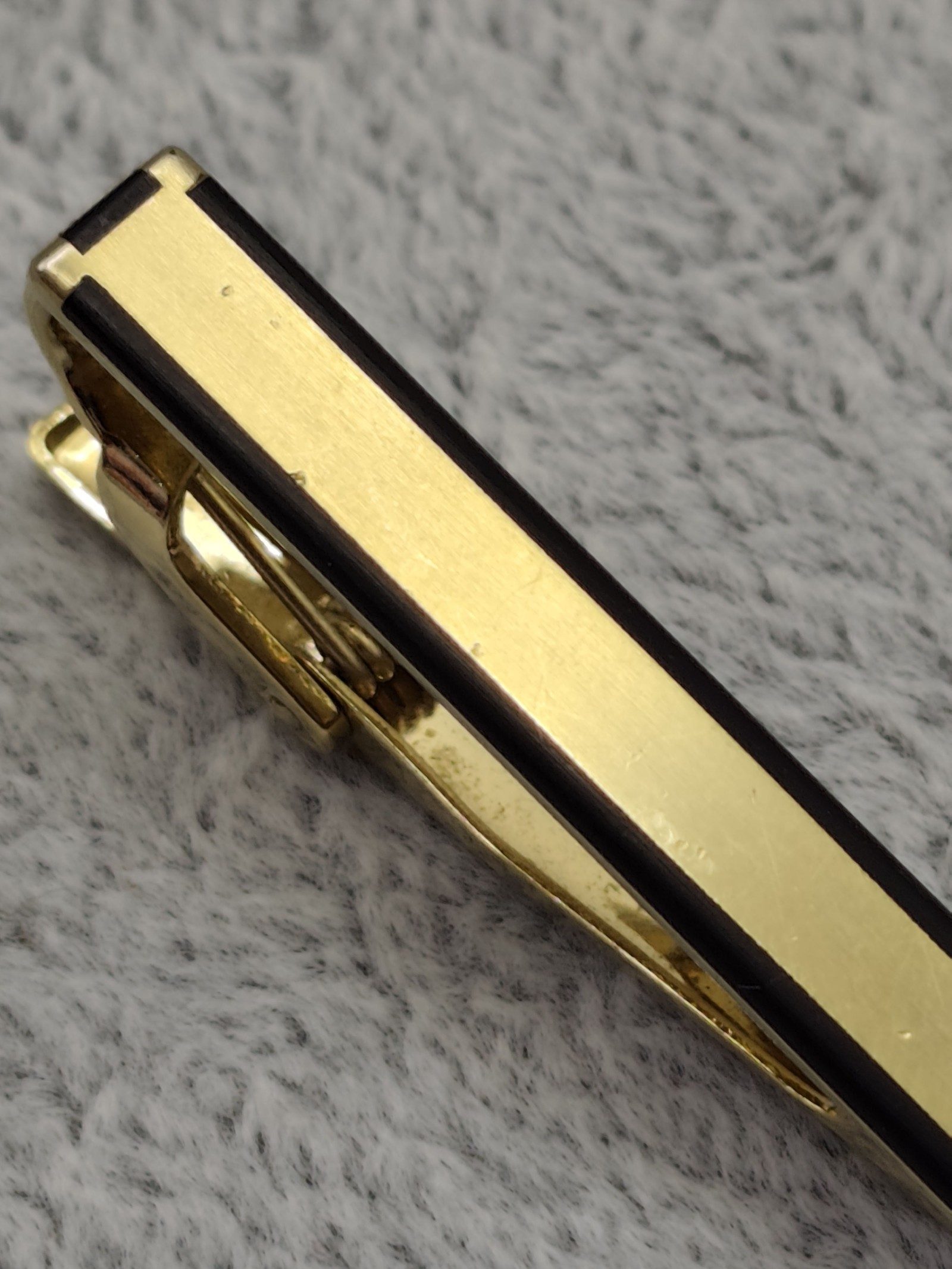 Lancel Gold & Black Tie Bar Clip image 6
