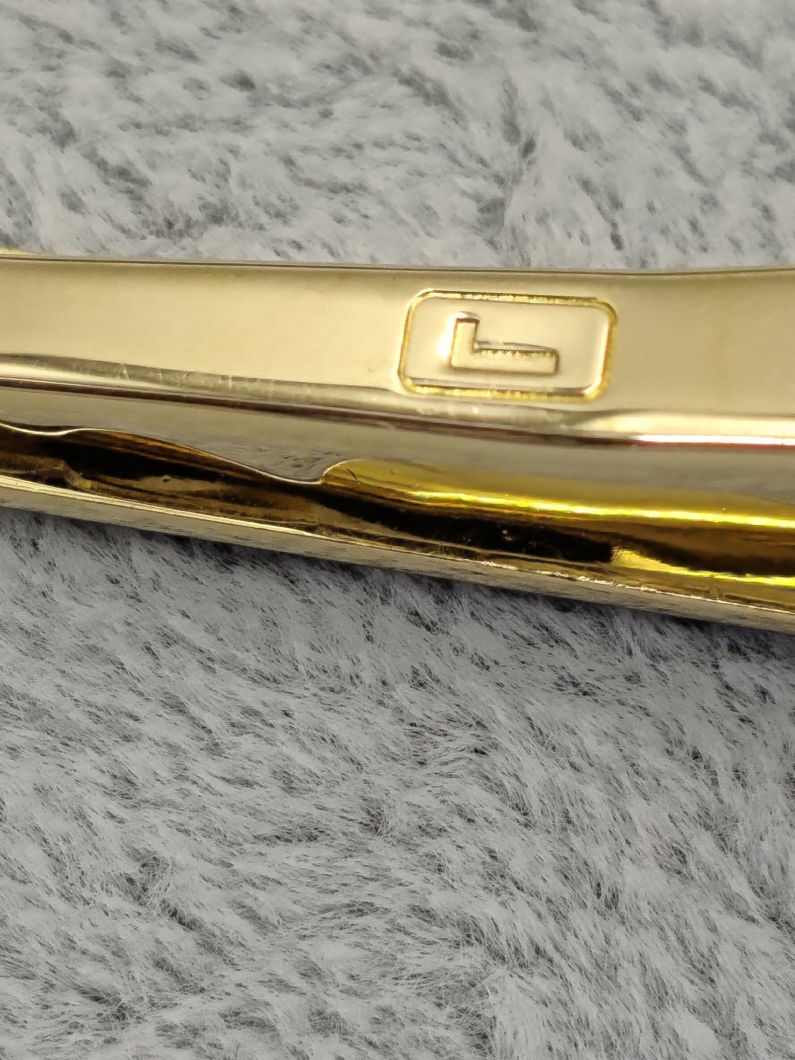 Lancel Gold & Black Tie Bar Clip image 8