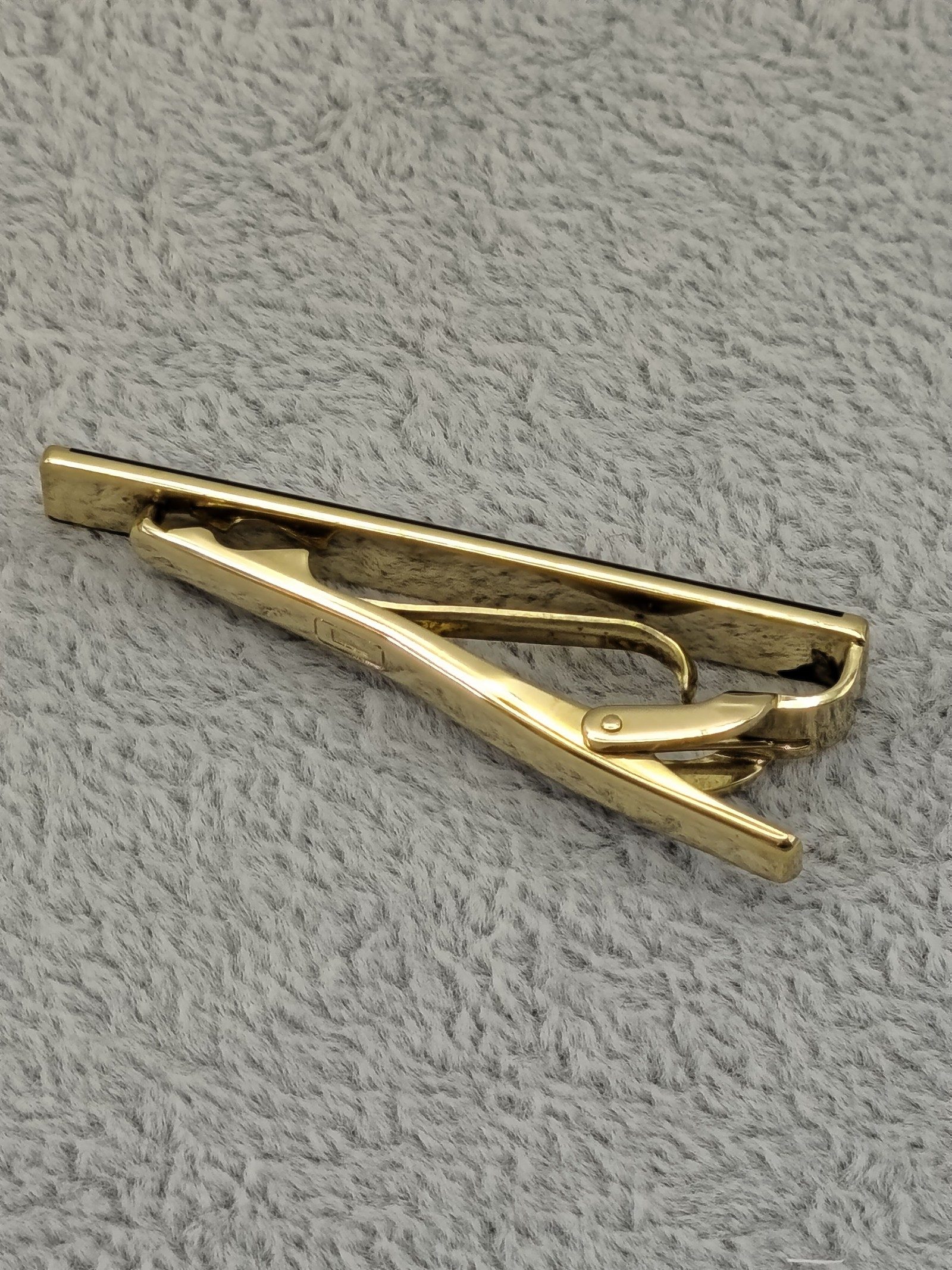 Lancel Gold & Black Tie Bar Clip image 9