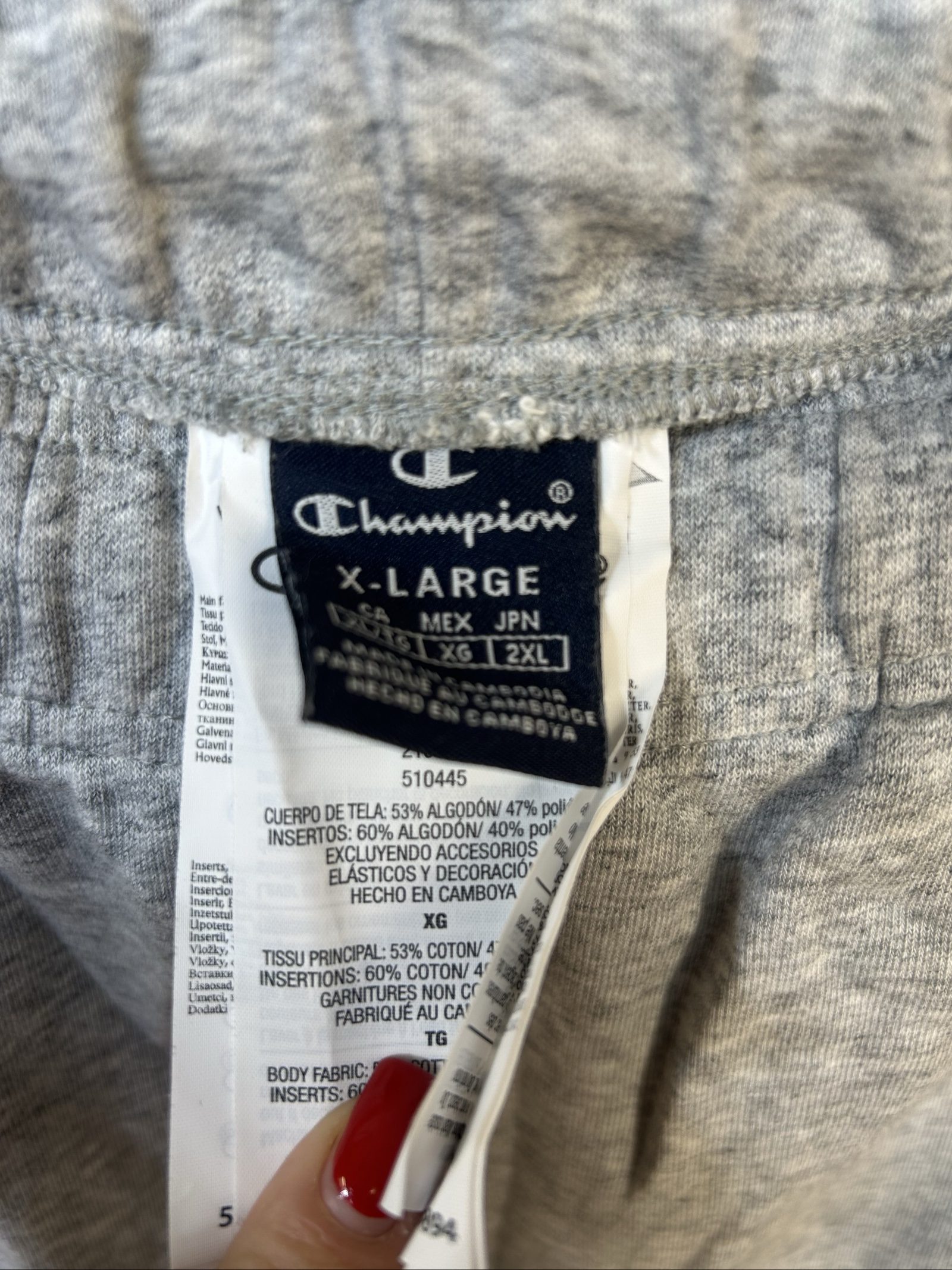 Champion Grey Sweatpants X-Large Comfortable Cotton Blend image 4