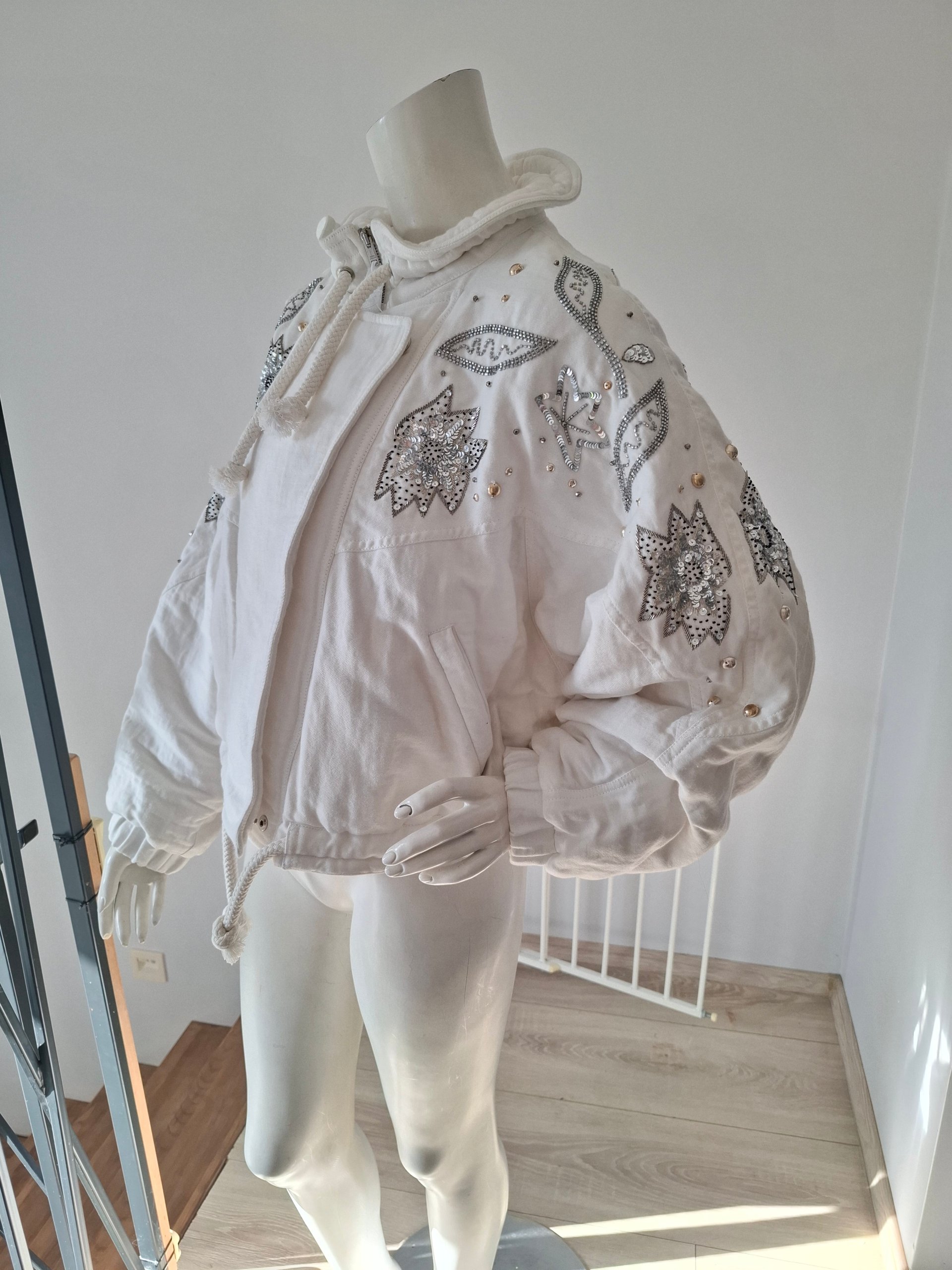 New Isabel Marant White Embellished Kalassiae Jacket M image 5