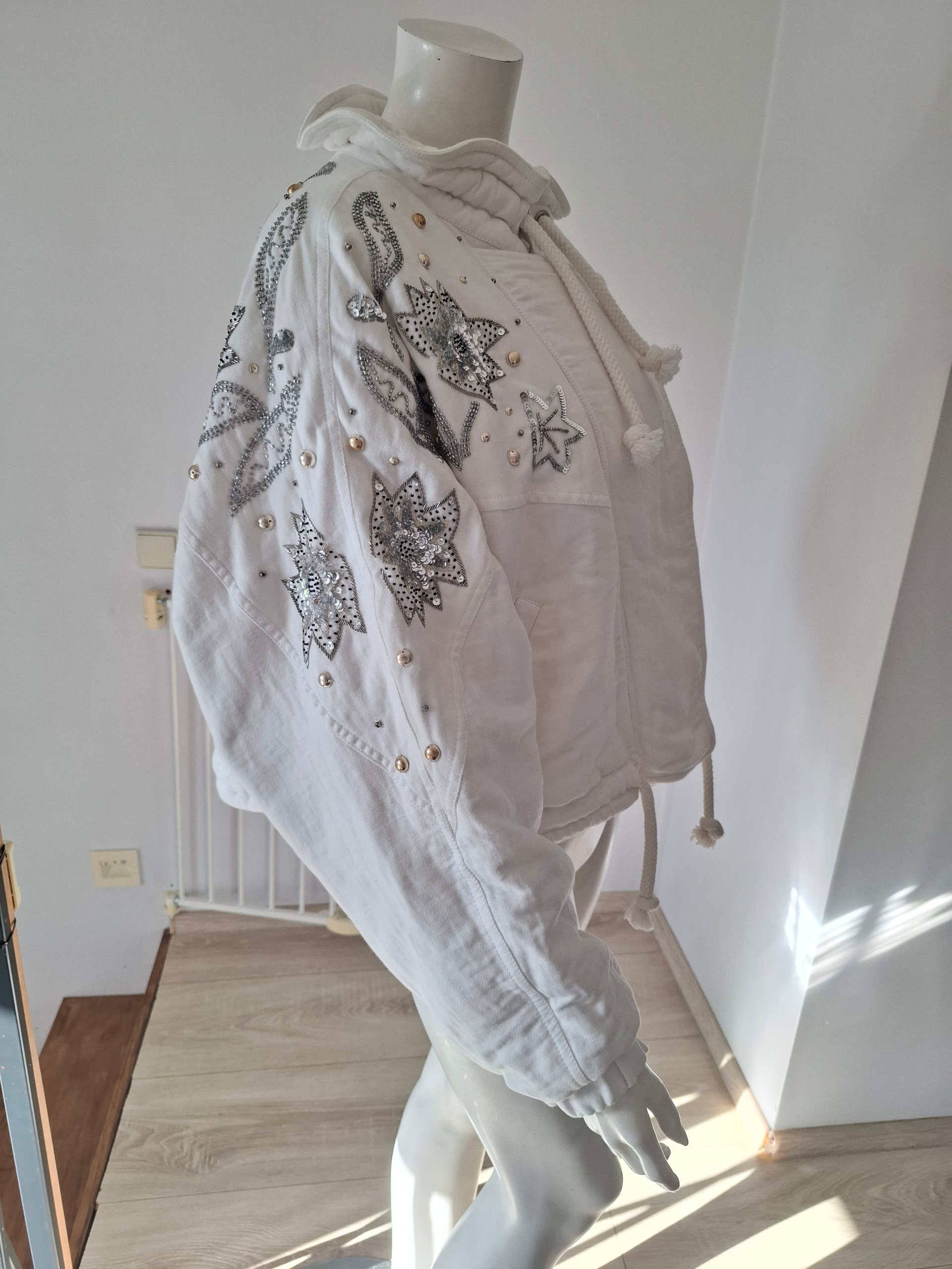 New Isabel Marant White Embellished Kalassiae Jacket M image 6
