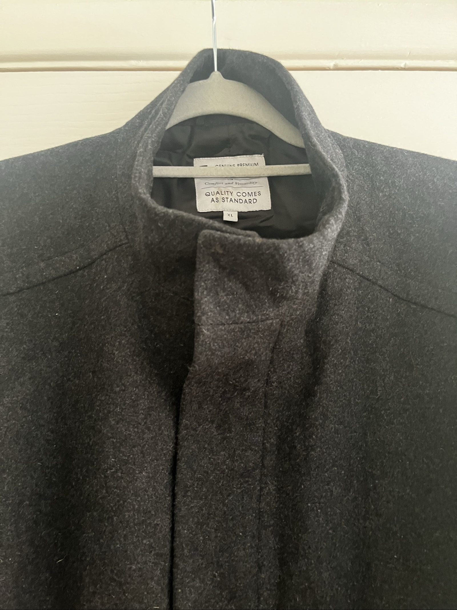 Tu Men's Charcoal Grey Wool Blend Coat XL image 2