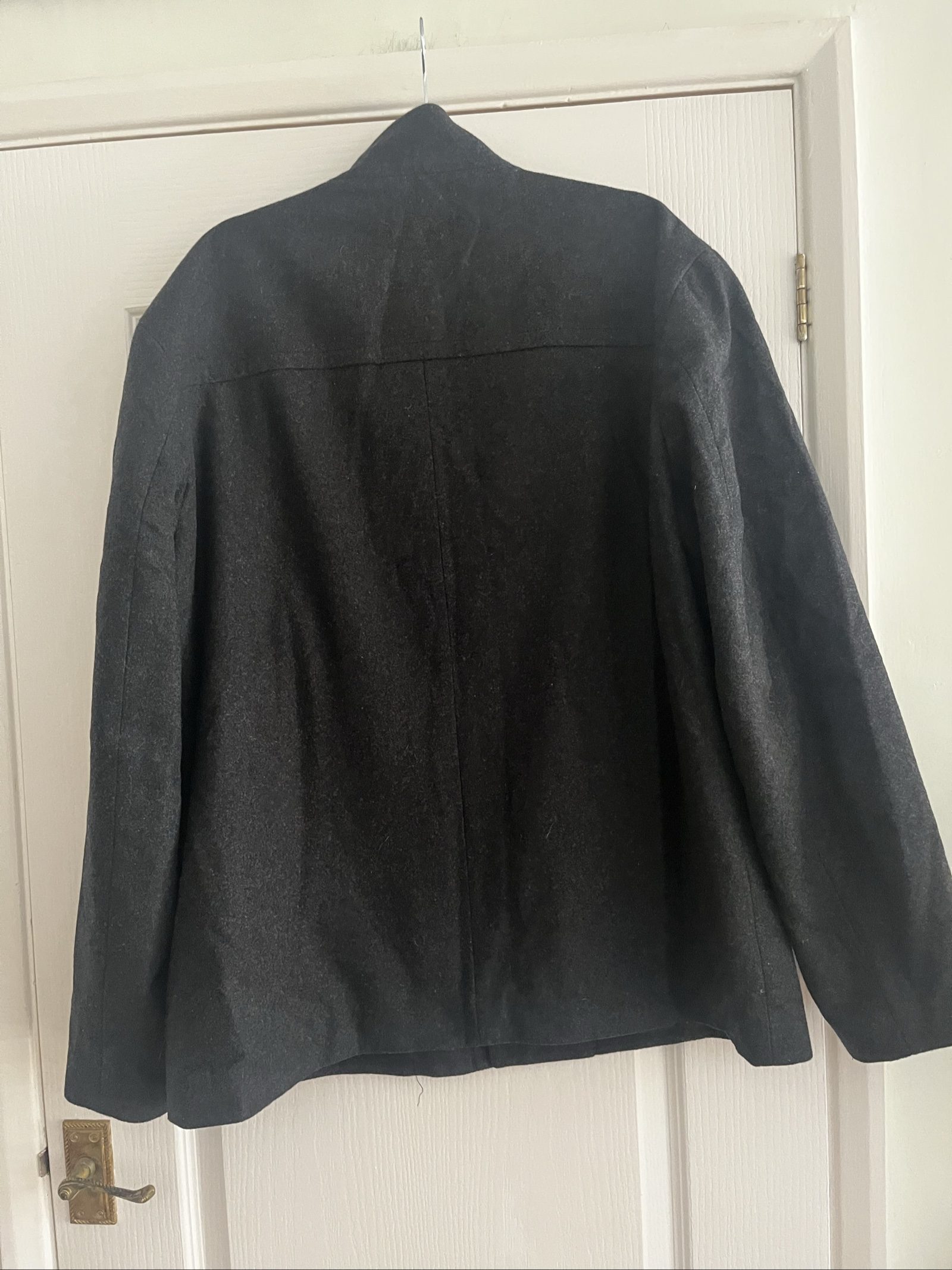 Tu Men's Charcoal Grey Wool Blend Coat XL image 4