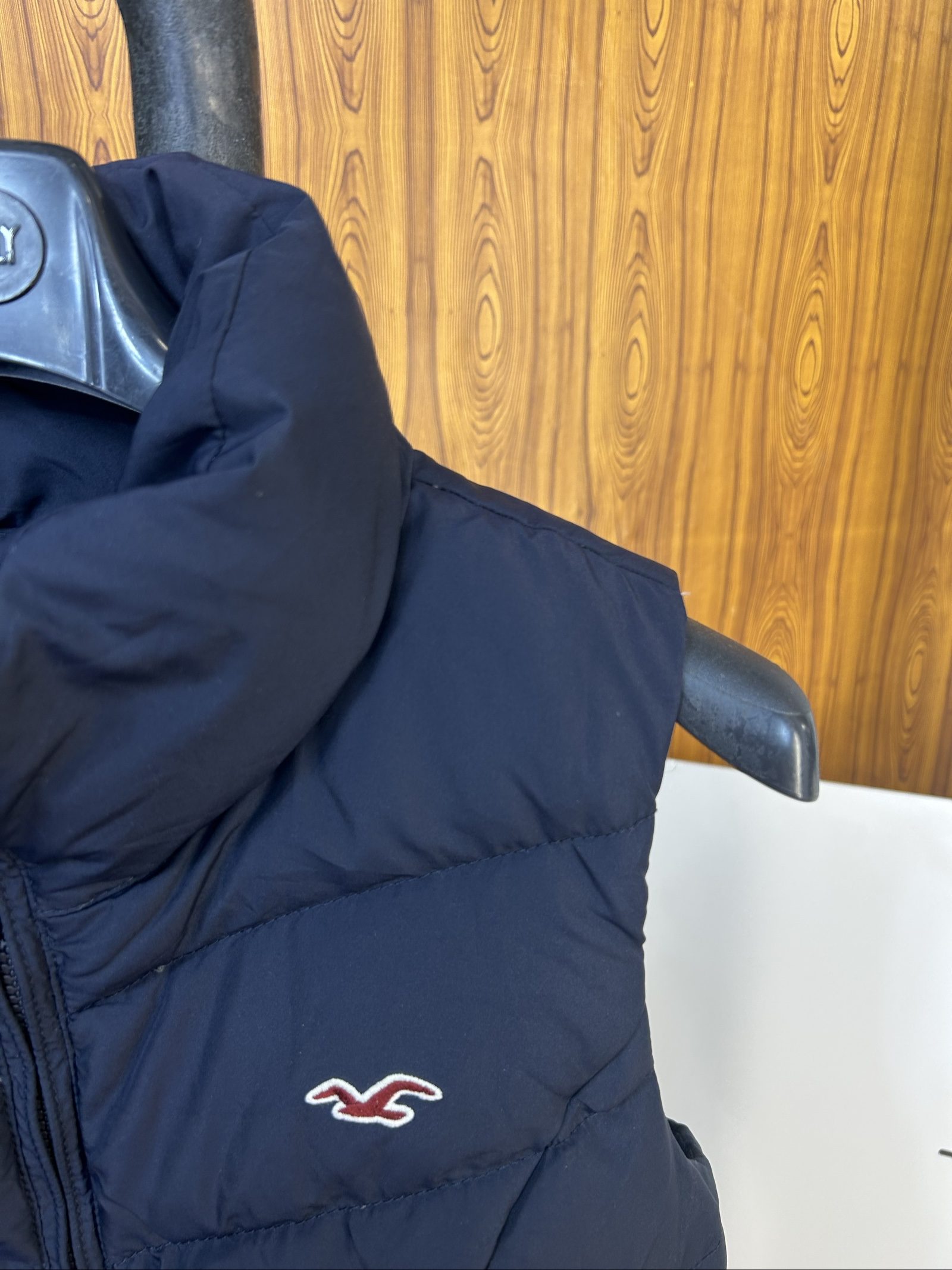 Hollister Navy Quilted Puffer Vest Medium image 2