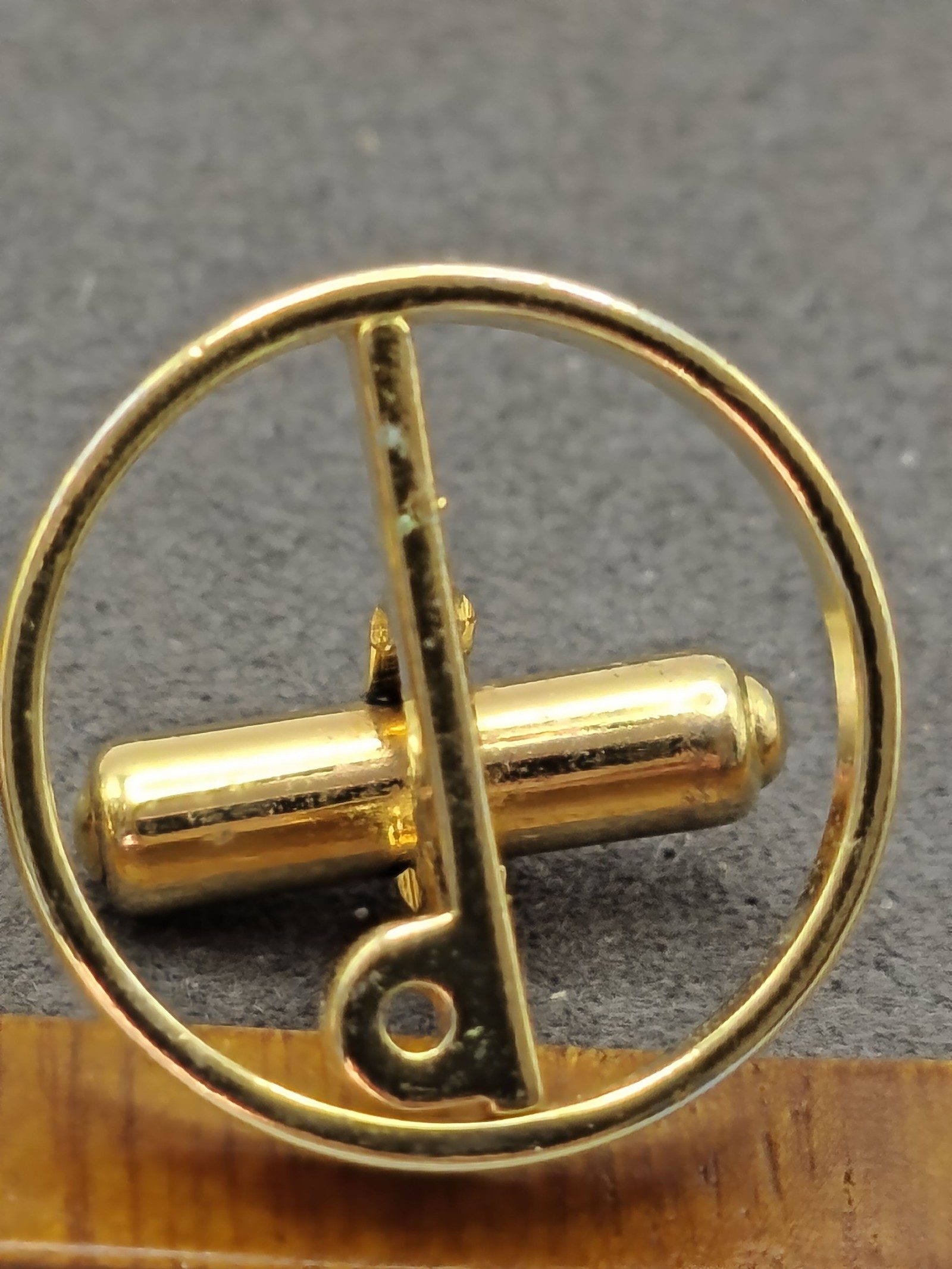 Dunhill Men's Gold Tone Round Cufflinks & Chain in Case image 5