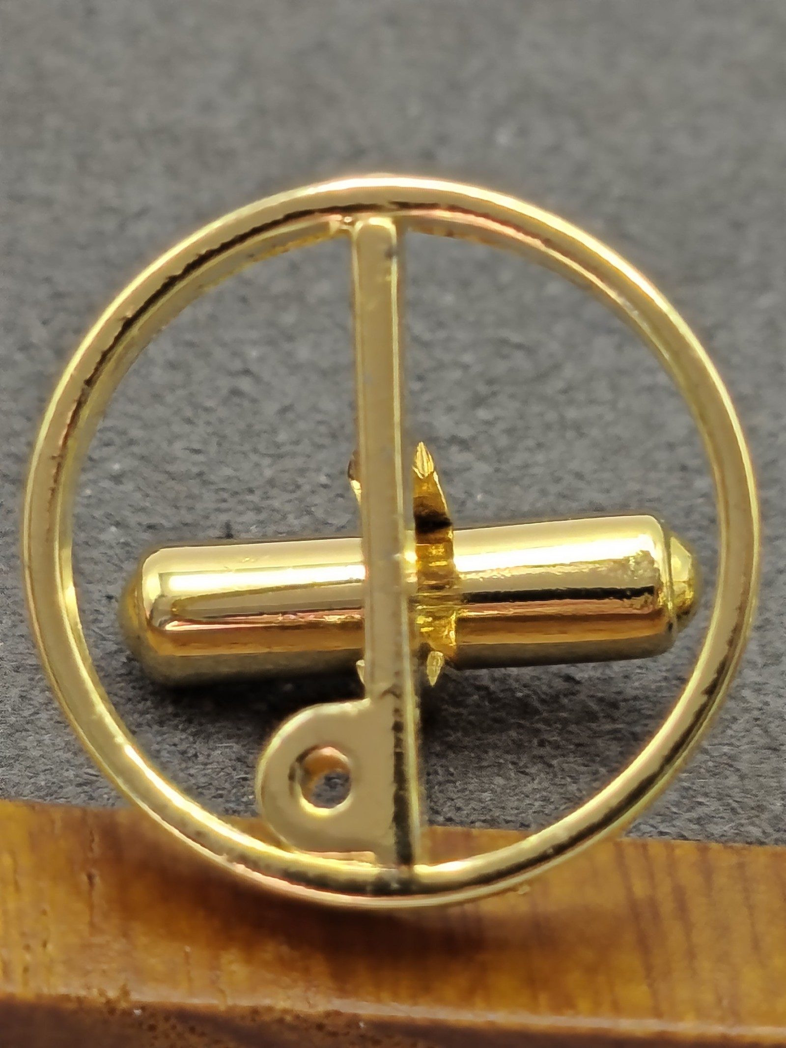 Dunhill Men's Gold Tone Round Cufflinks & Chain in Case image 6