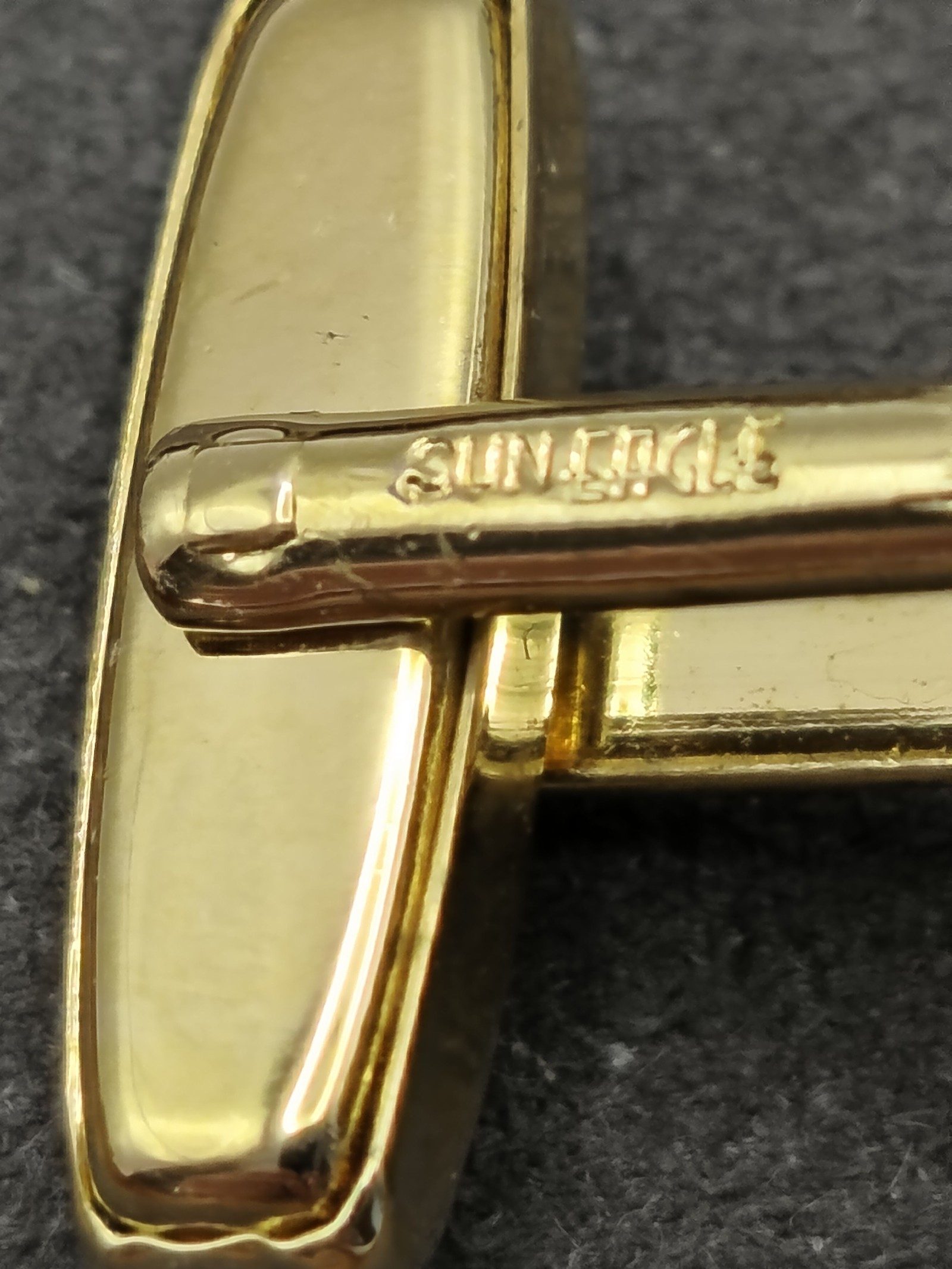 Sun Eagle Blue & Gold Men's Cufflinks with K Monogram image 3