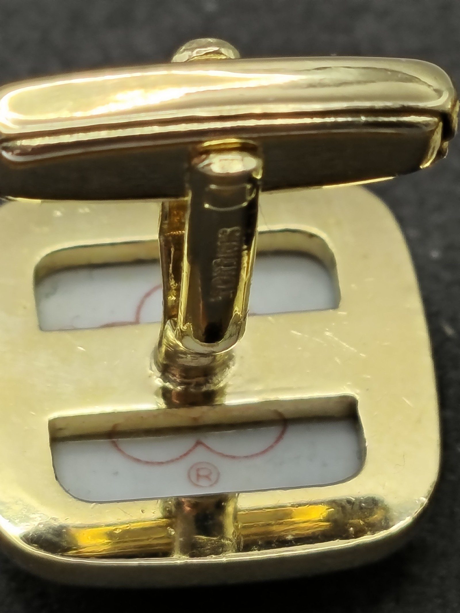 Sun Eagle Blue & Gold Men's Cufflinks with K Monogram image 8