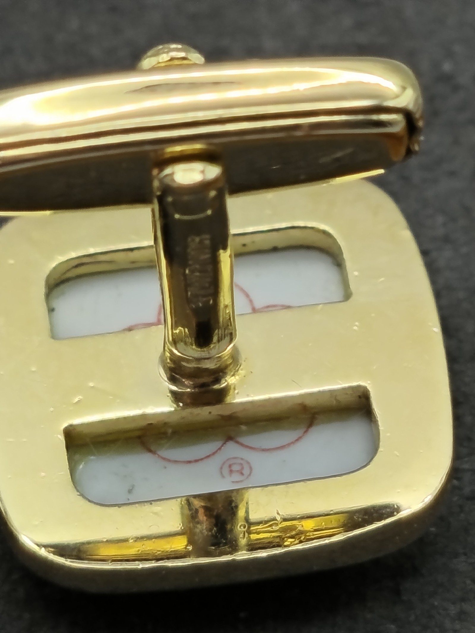 Sun Eagle Blue & Gold Men's Cufflinks with K Monogram image 10