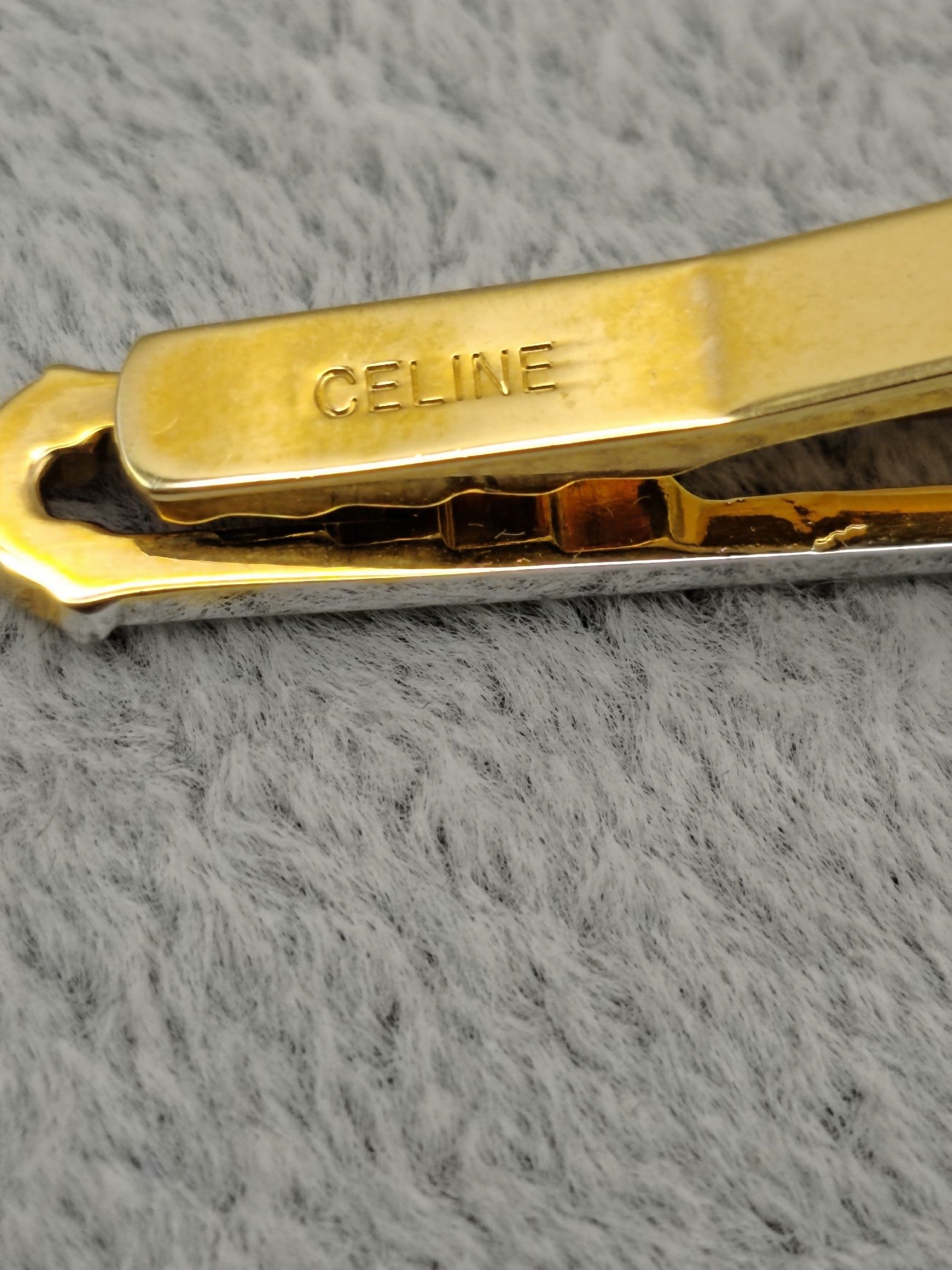 Celine Gold & Silver Tone Horse & Carriage Brooch Pin image 4