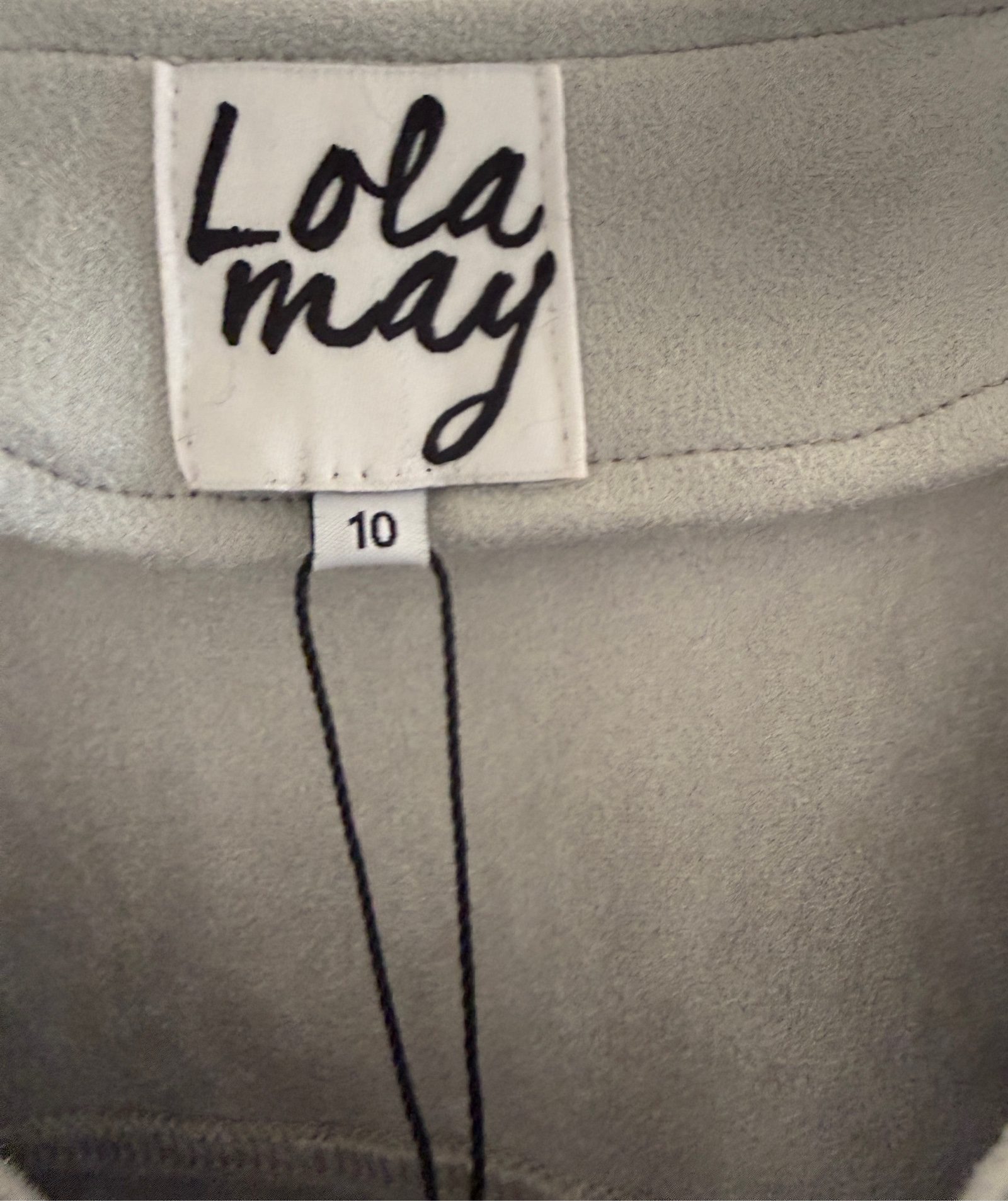 BNWT Lola May Light Grey Faux Suede Cropped Jacket UK 10 image 3